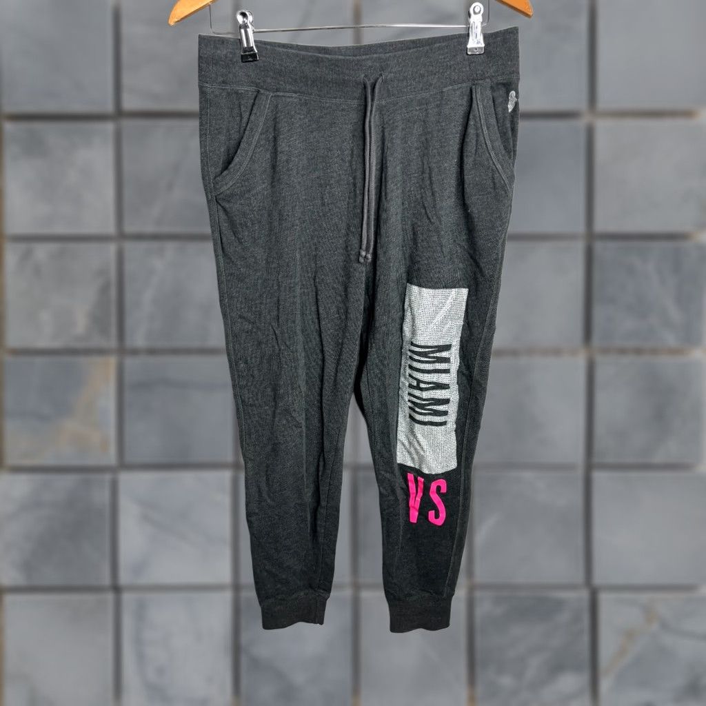 Victoria's Secret Victoria's Secret PINK Love Sweatpants Women M Gray Bling Pants 6434 Size 28" / US 6 / IT 42 - 1 Thumbnail