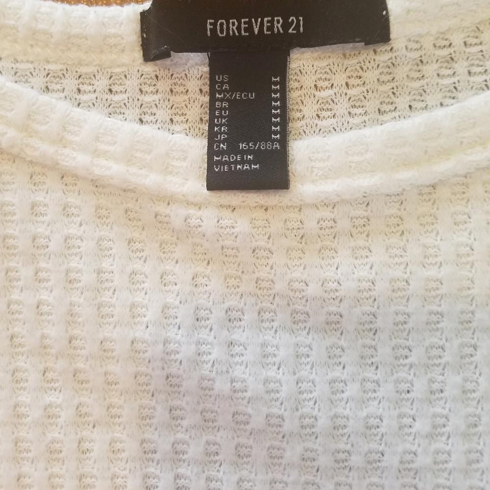 Forever 21 Forever 21 White Cropped Top Medium Size M / US 6-8 / IT 42-44 - 2 Thumbnail