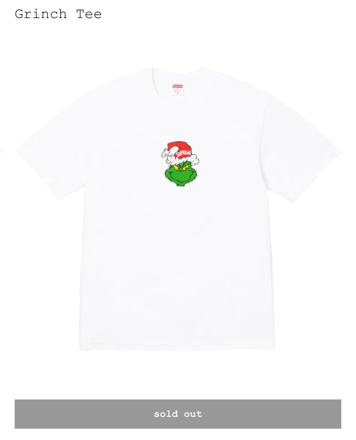 Supreme Supreme Grinch Tee Size US S / EU 44-46 / 1 - 1 Thumbnail