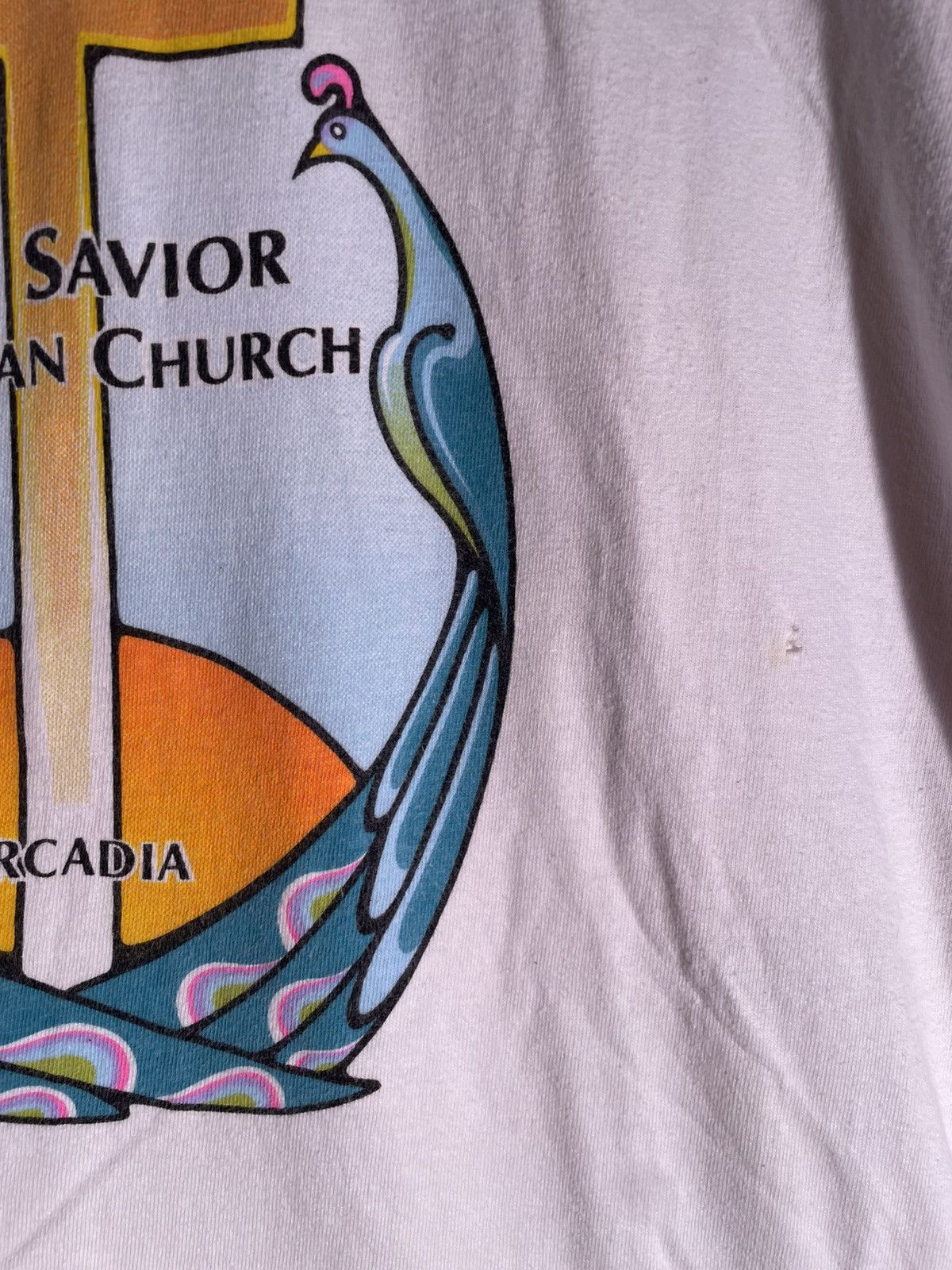 Vintage 90’s 2000’s Y2K VTG Vintage Arcadia Our Savior Jesus T Shirt Size US XL / EU 56 / 4 - 4 Thumbnail