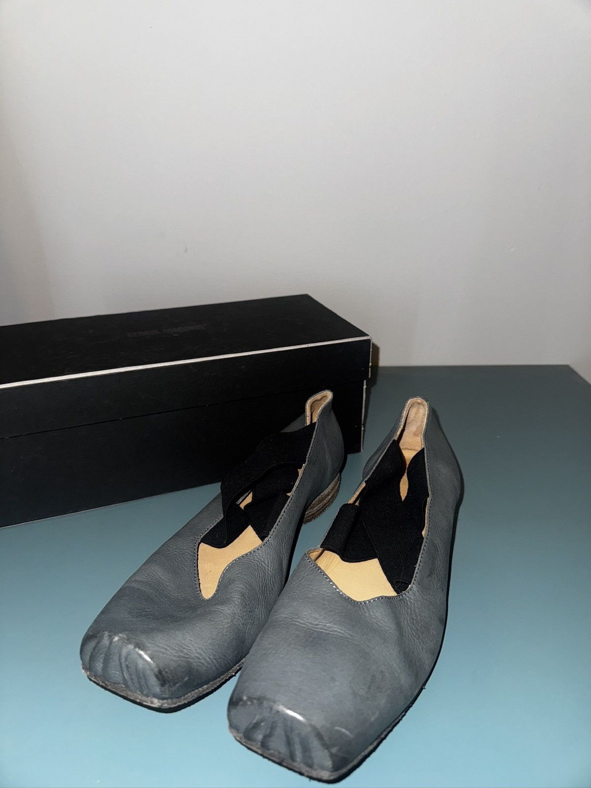 Uma Wang Uma Wang Grained leather heeled ballerina flats Size US 7 / IT 37 - 1 Thumbnail
