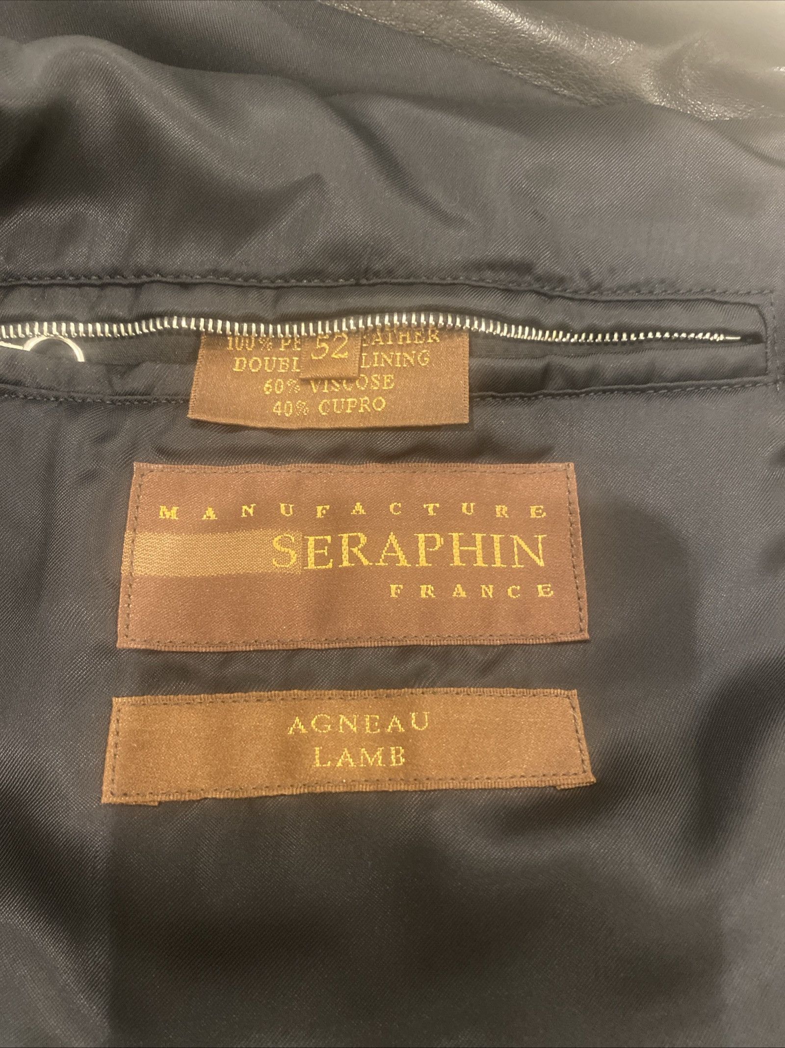 SERAPHIN Seraphin long black Agneau lamb leather jacket Size US L / EU 52-54 / 3 - 3 Thumbnail