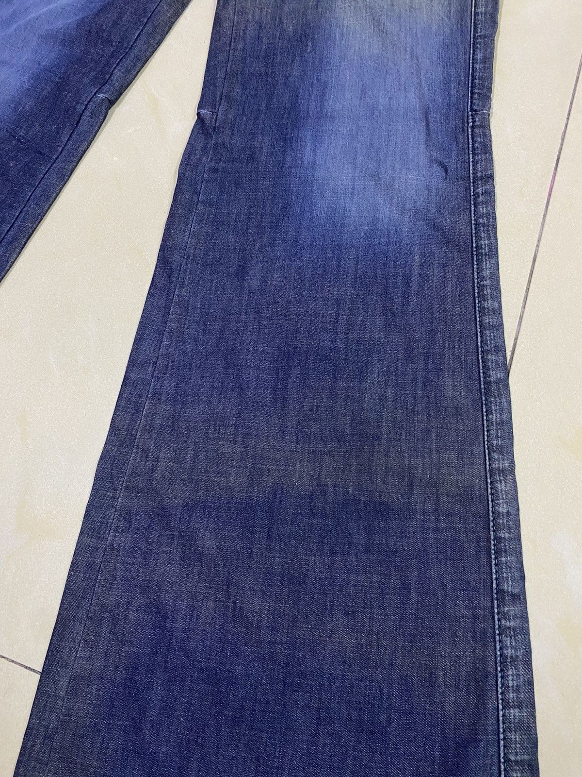 Marithe + Francois Girbaud Le Jean De MFG Wide Leg Flared Denim Faded Size 27" / US 4 / IT 40 - 7 Thumbnail