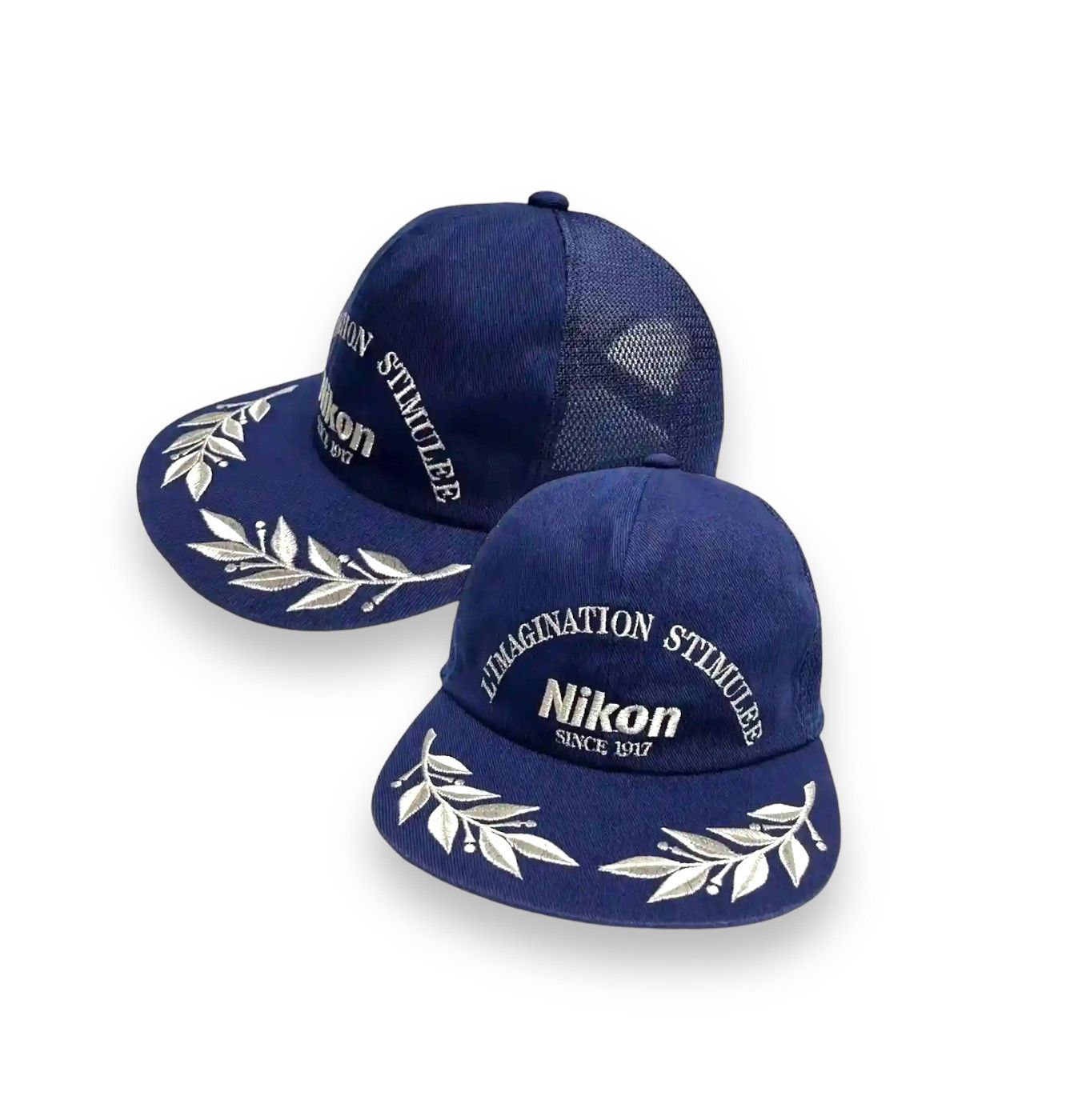 Nikon 💥📸 VINTAGE 90’s NIKON JAPAN Silver Embroidery Trucker Hat Size ONE SIZE - 2 Thumbnail