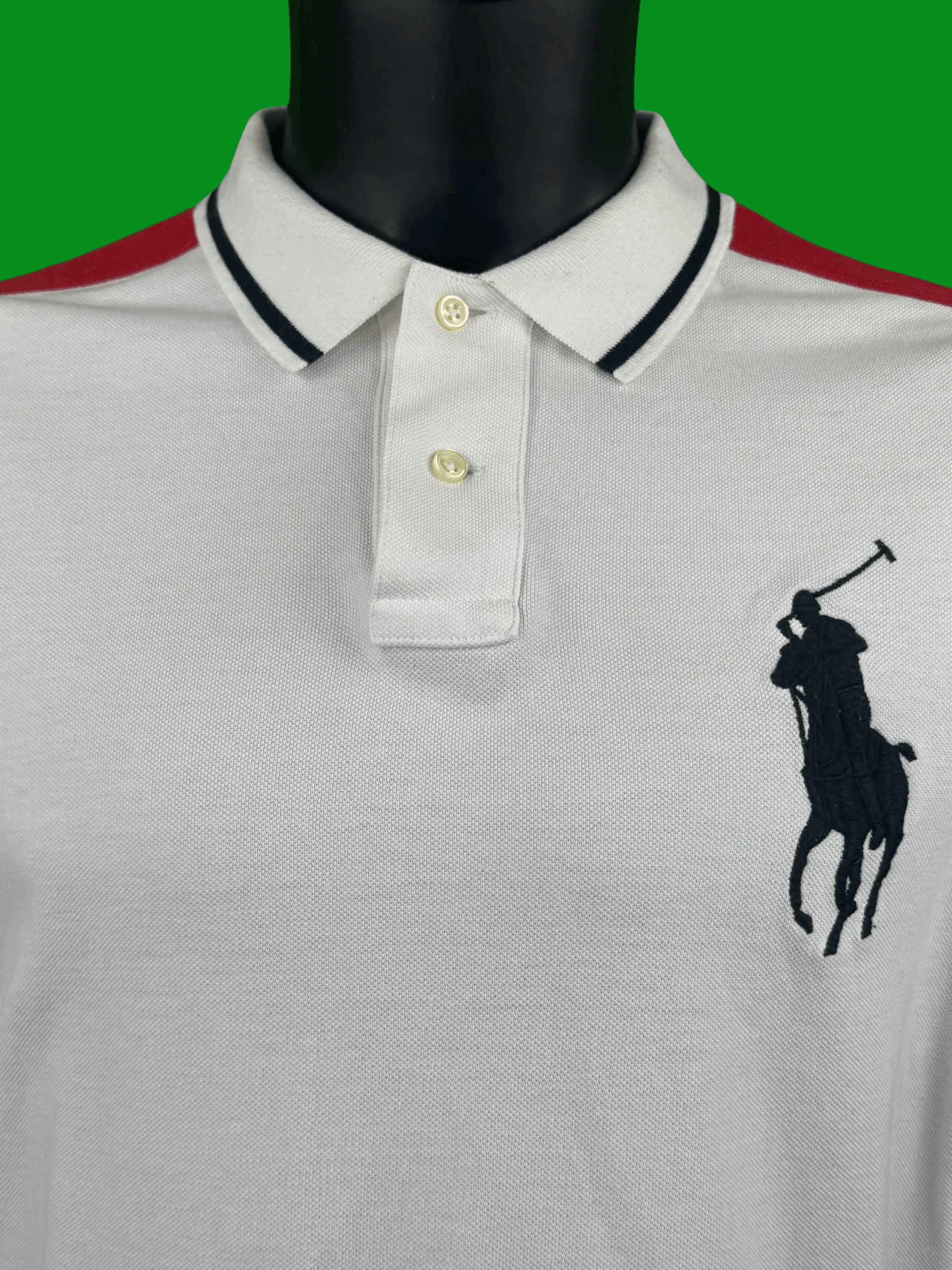 Polo Ralph Lauren VTG Polo Ralph Lauren Custom Slim Fit Color Block Polo Size US L / EU 52-54 / 3 - 3 Thumbnail