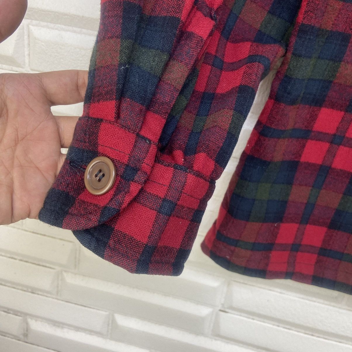 Pendleton Vintage Pendleton Red Checked Tartan Pure Virgin Wool Coat Size US L / EU 52-54 / 3 - 11 Thumbnail