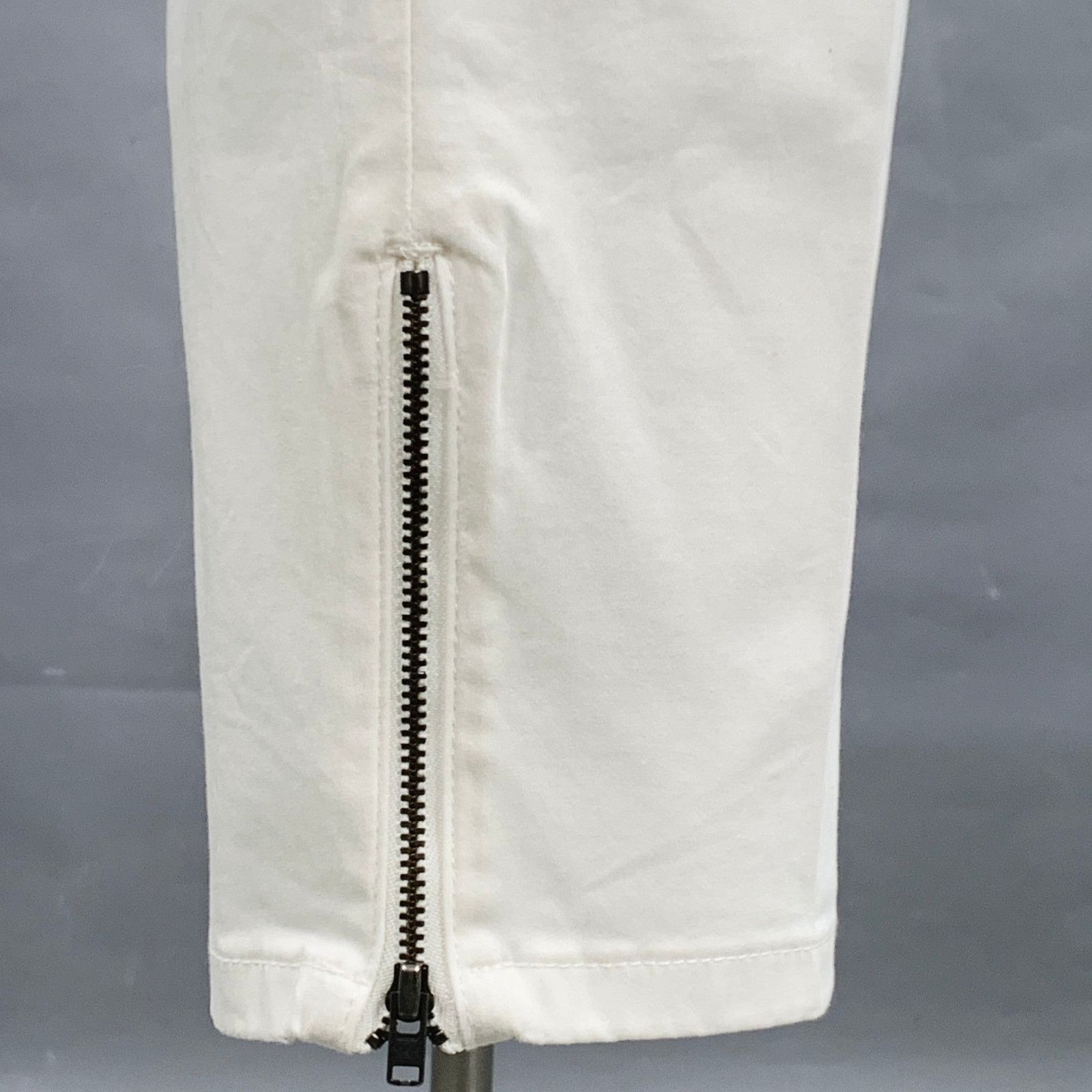 Other MASAI White Cotton Elastic Waistband Ankle Zip Casual Pants Size 32" / US 10 / IT 46 - 2 Thumbnail