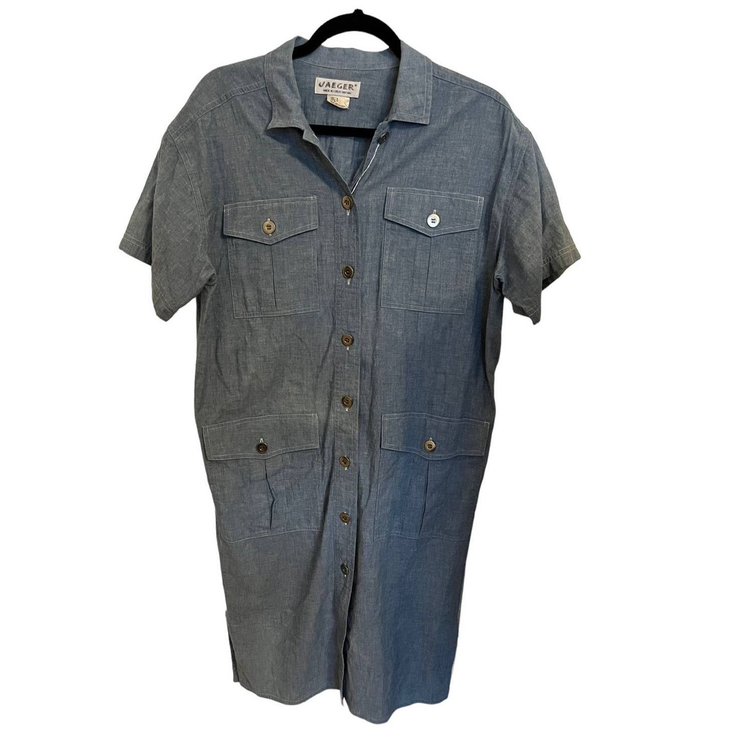 Jaeger Jaeger short sleeve button front Chambray shirt dress size 8 Size M / US 6-8 / IT 42-44 - 1 Thumbnail
