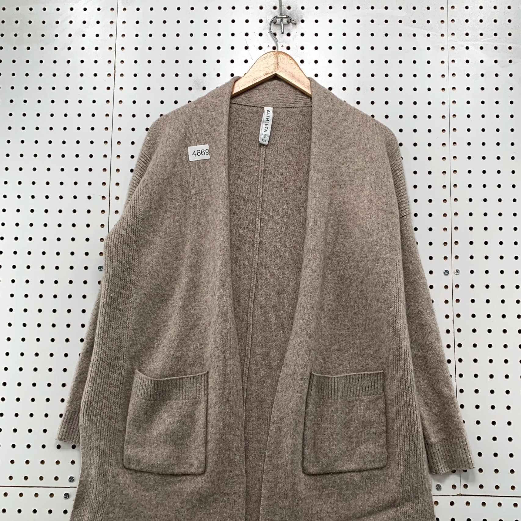 Athleta Athleta Wool Cashmere Cardigan Sweater Womens 2XS Brown Wrap Spirit Side Slit Cardigan Size XXS / US 00 / IT 34 - 5 Thumbnail