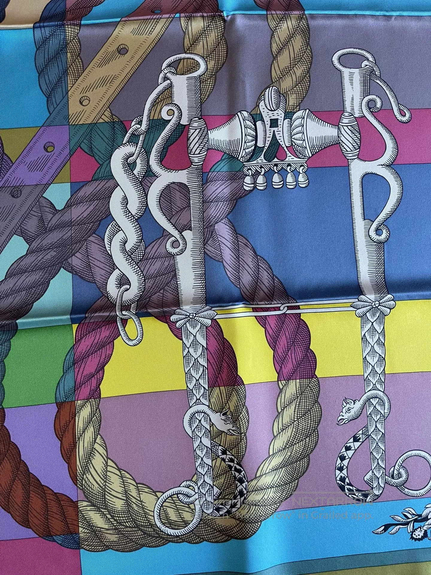 Hermes Hermès Silk Scarf Knight on Horse 90x90. Size ONE SIZE - 4 Thumbnail