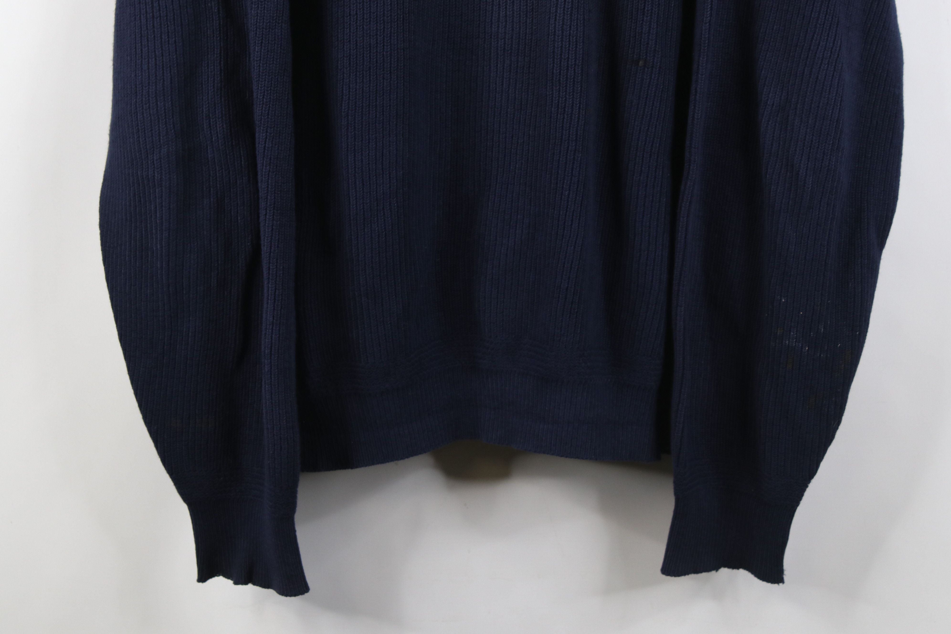 Lands' End Vintage 90s Lands End Cotton Ribbed Knit Henley Sweater USA Size US L / EU 52-54 / 3 - 3 Thumbnail