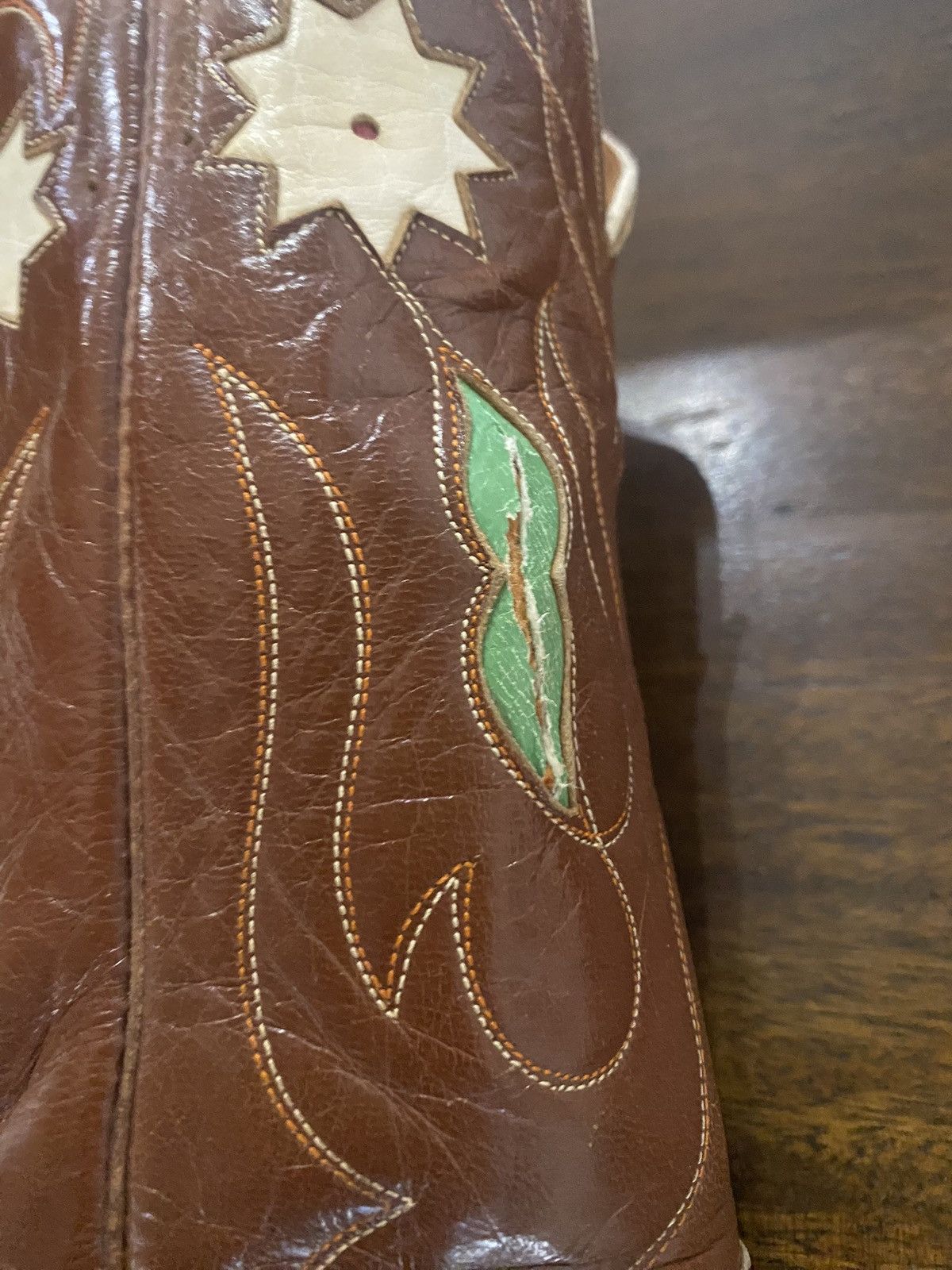 Justin Boots × Vintage VINTAGE 1940s H.J. Justin & Sons/Ft Worth TX/Boots Sz 5-6? Size US 5.5 / IT 35.5 - 8 Thumbnail
