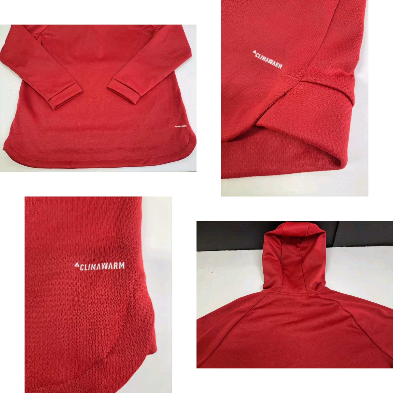 Adidas Adidas Womens Long Sleeve Hooded Pullover Maroon Climawarm Large #6373 Size L / US 10 / IT 46 - 8 Thumbnail