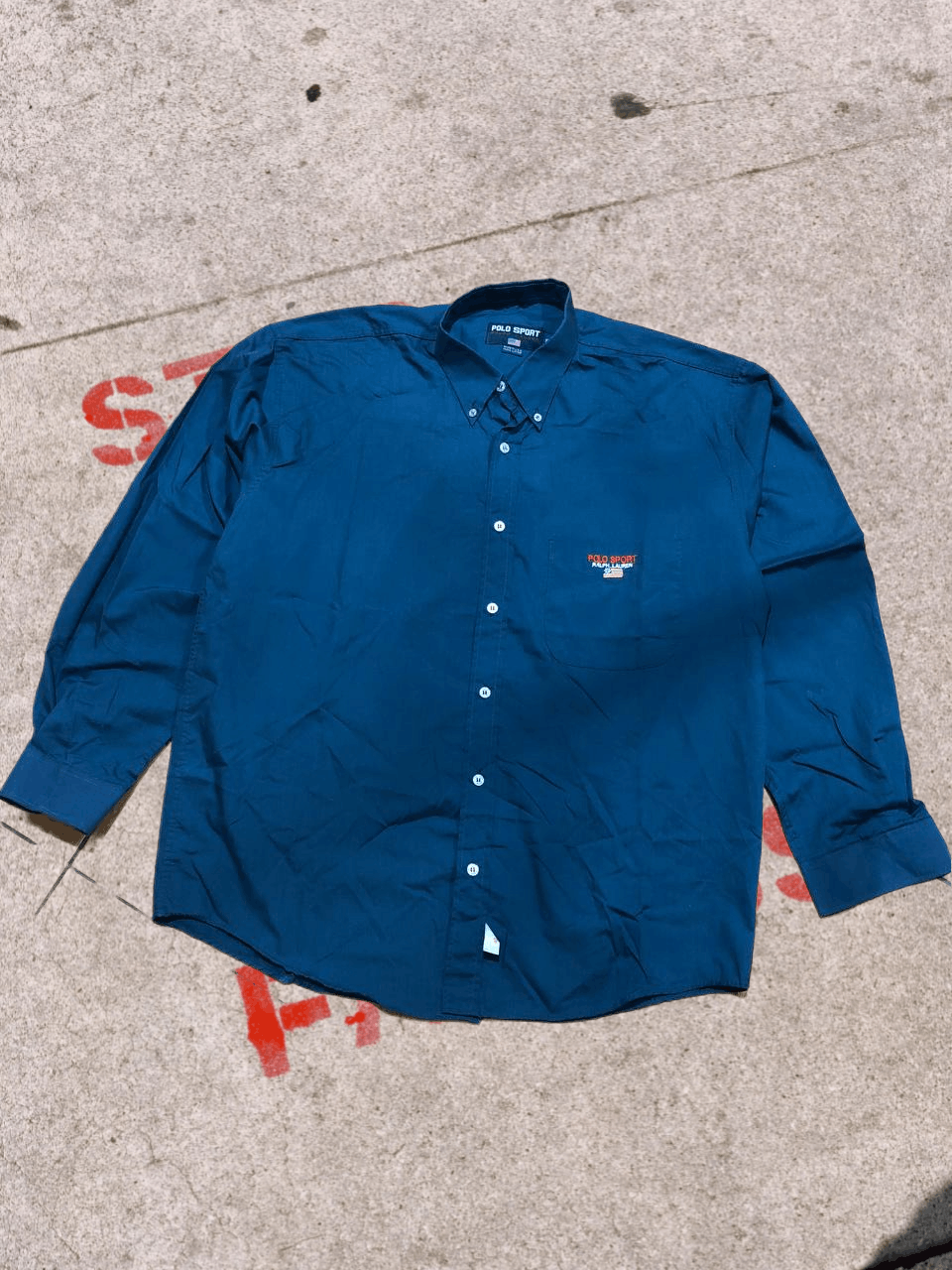 Polo Ralph Lauren Vintage 90s Cotton Plain Navy Ralph Lauren Polo Sport Shirt Size US XXL / EU 58 / 5 - 1 Thumbnail