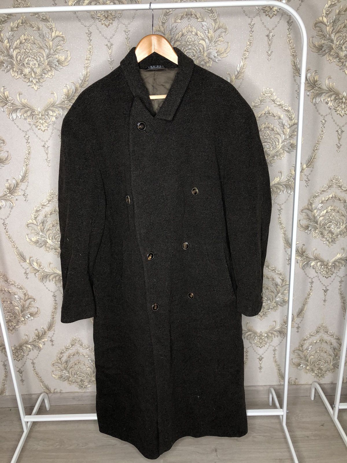 image of Cashmere Wool x Hugo Boss Wool Coat in Black, Men's (Size XL)