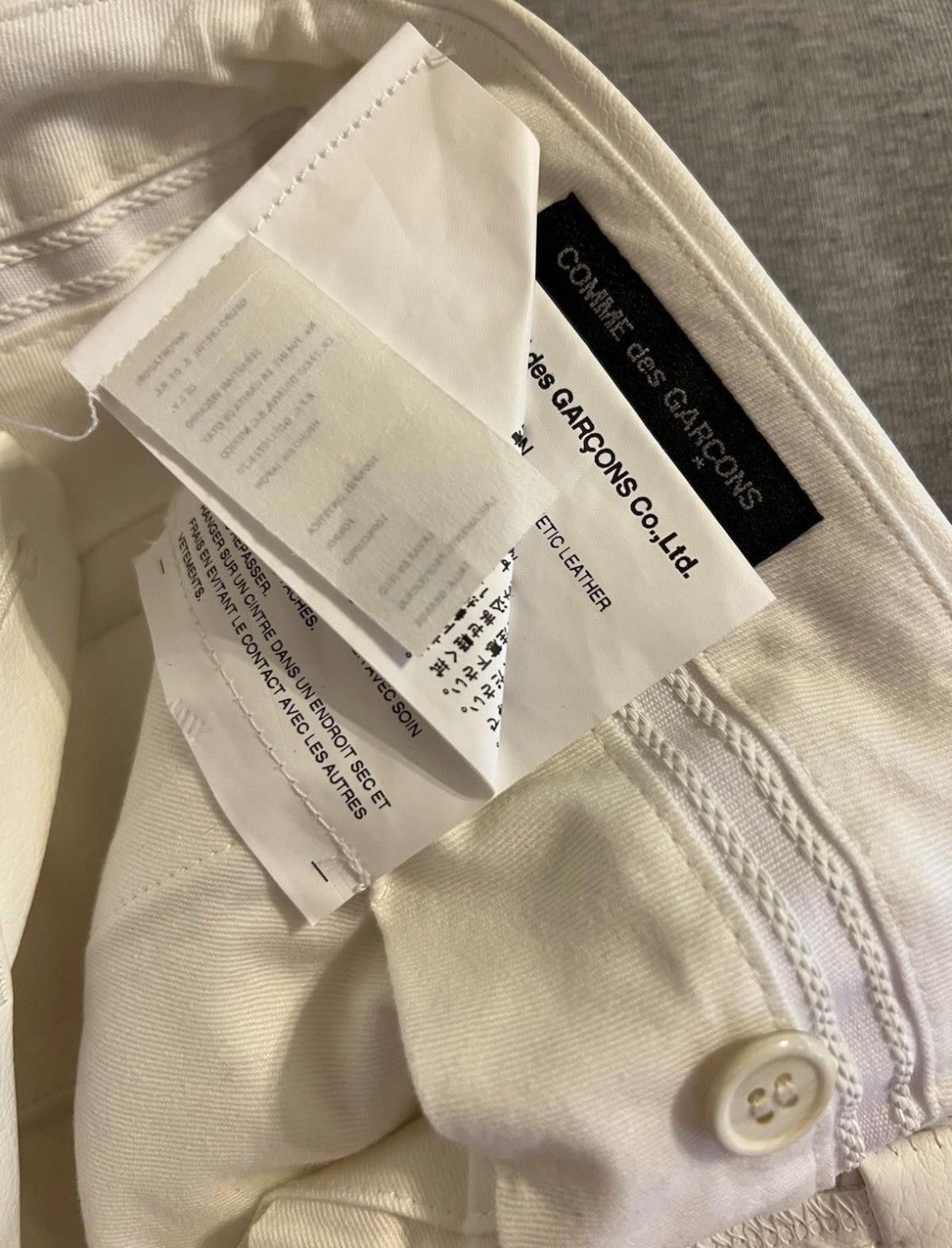 Comme des Garcons leather white jeans Size US 36 / EU 52 - 3 Thumbnail