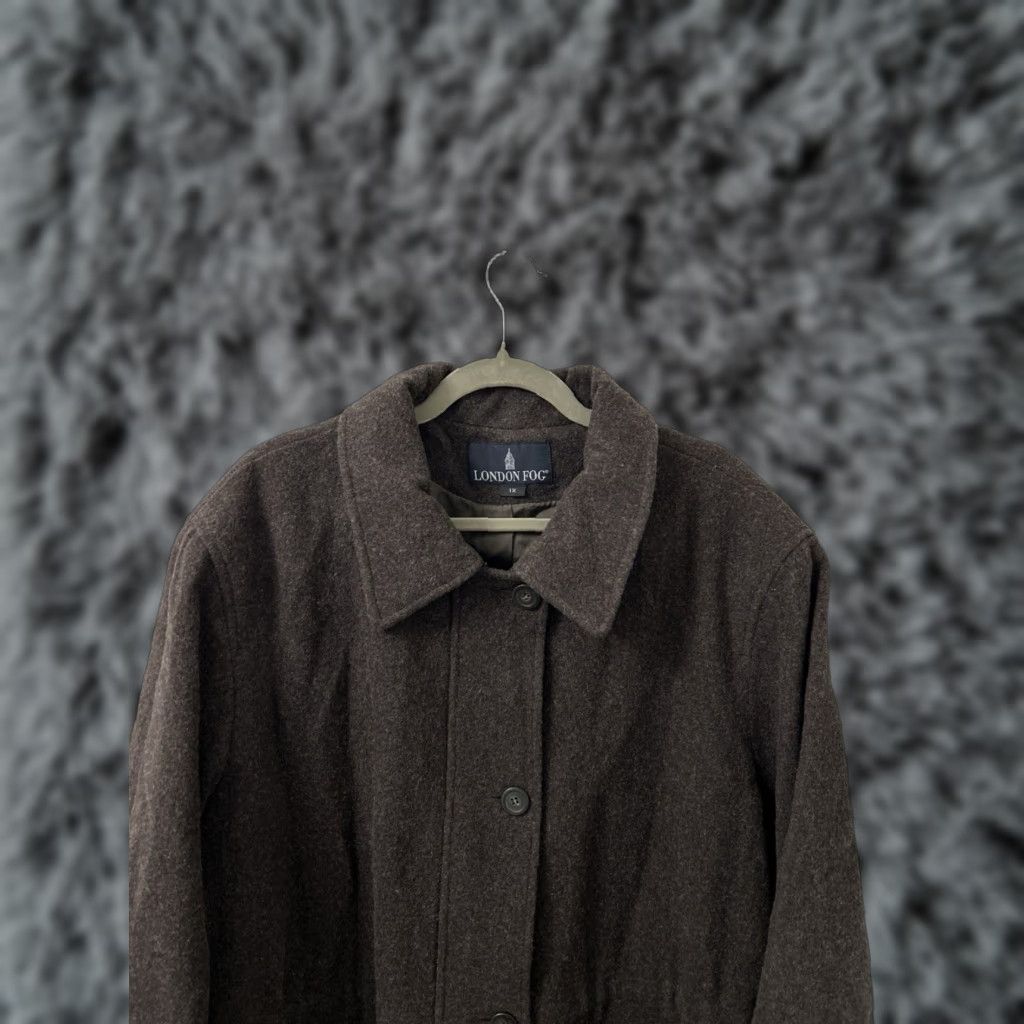 London Fog VINTAGE London Fog Coat Womens XL Brown 100% Wool Full Zip Button Front L/S Pockets Size XL / US 12-14 / IT 48-50 - 1 Thumbnail