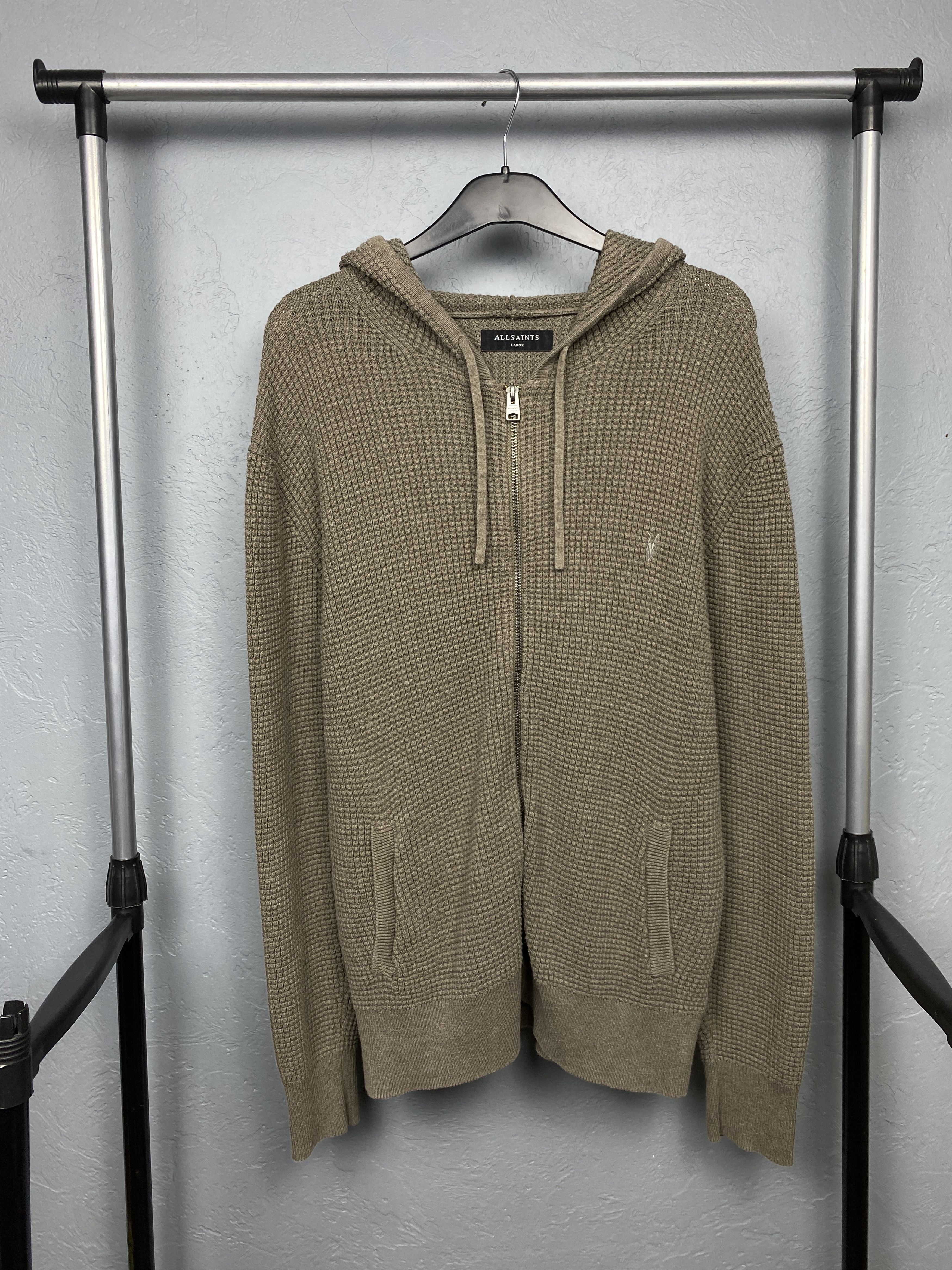 Allsaints × Vintage Allsaints Vintage Mens Knit Zip Hoodie Size US L / EU 52-54 / 3 - 1 Thumbnail