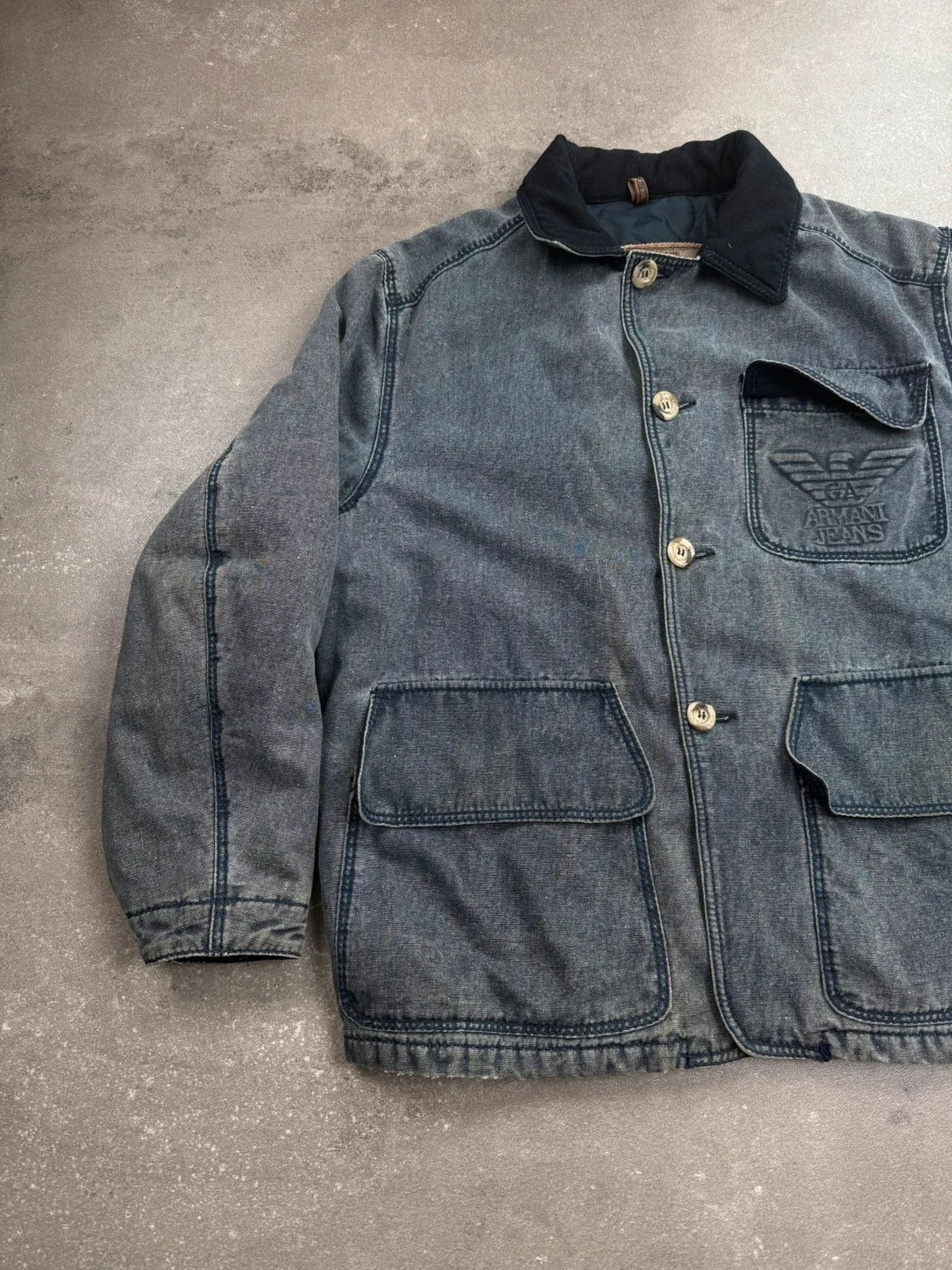 Armani Armani denim jacket vintage 1980s work wear made in Italy Size US L / EU 52-54 / 3 - 4 Thumbnail