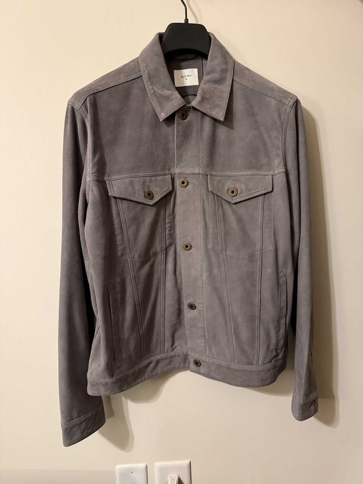 Billy Reid Grey Suede Leather Trucker Jacket Billy Reid Medium Size US M / EU 48-50 / 2 - 1 Thumbnail