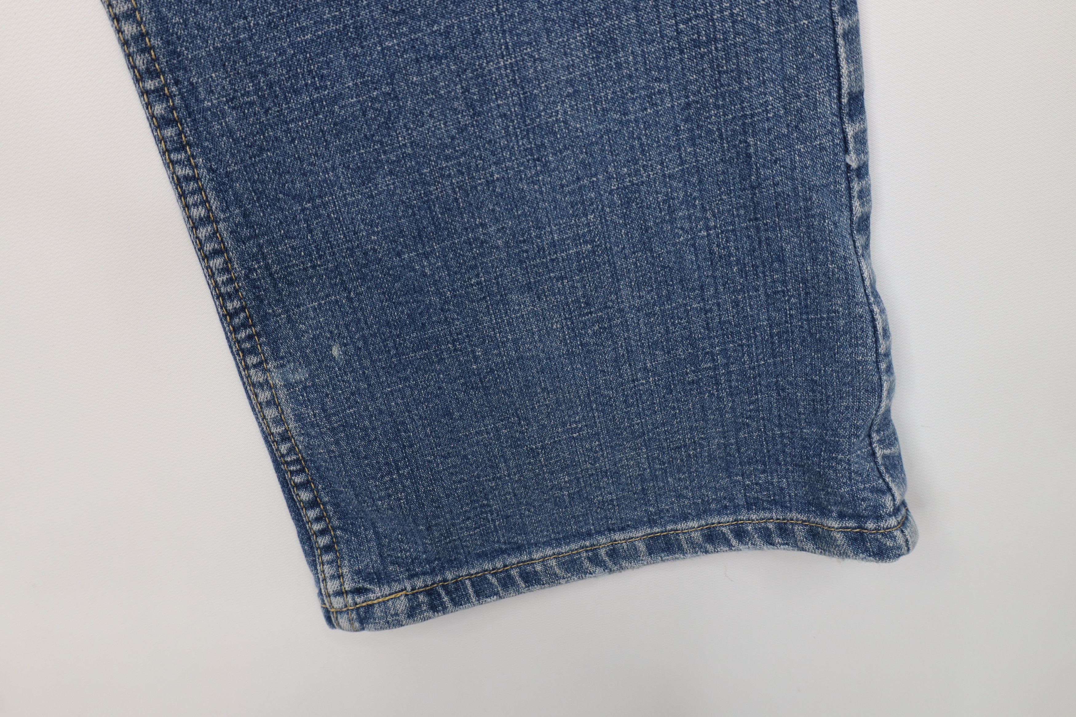 Express Vintage Y2K Express Flared Wide Leg Denim Jeans Stretch Size 30" / US 8 / IT 44 - 5 Thumbnail