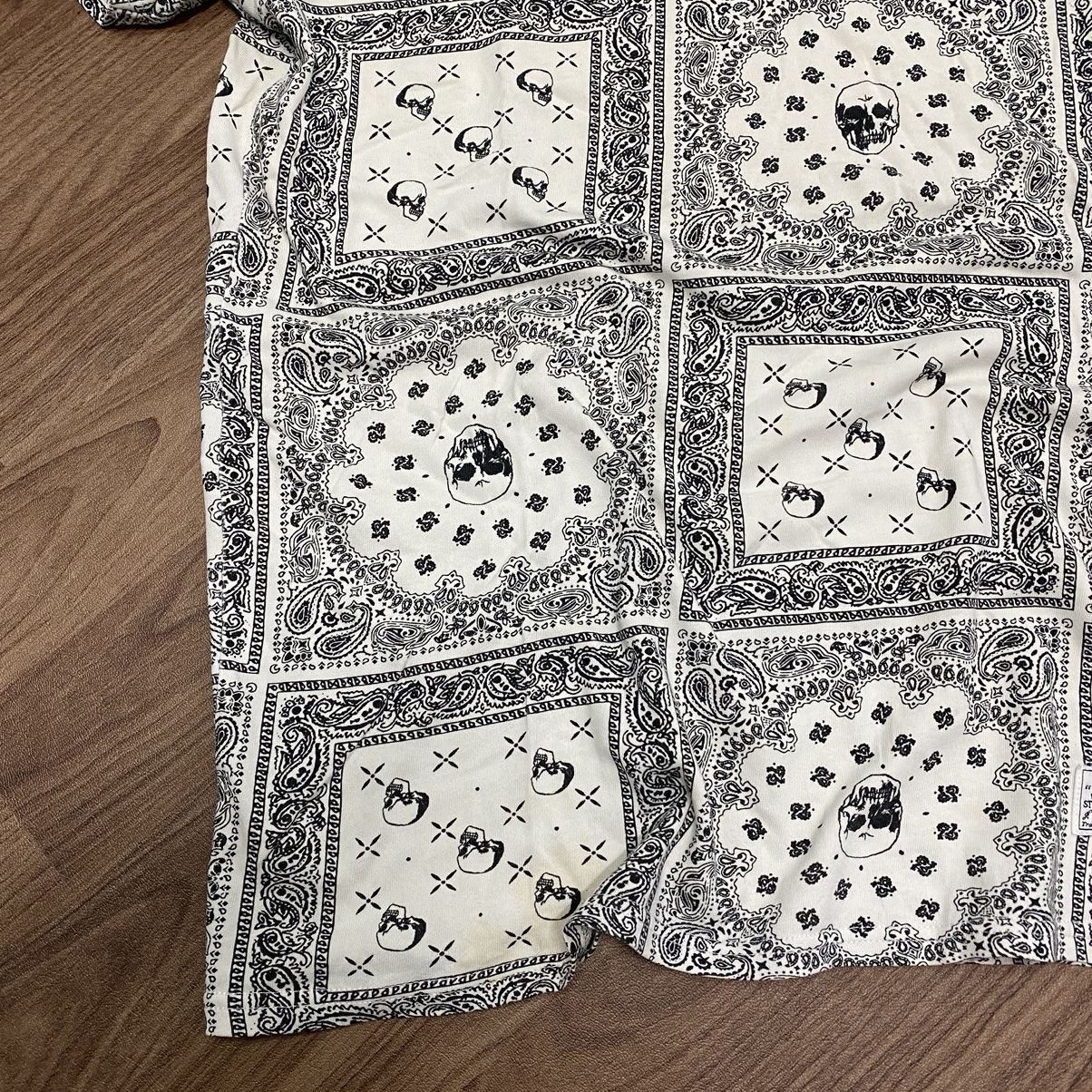 Japanese Brand Union Made Black & White Skull Bandana pattern Polos Size US XL / EU 56 / 4 - 4 Thumbnail