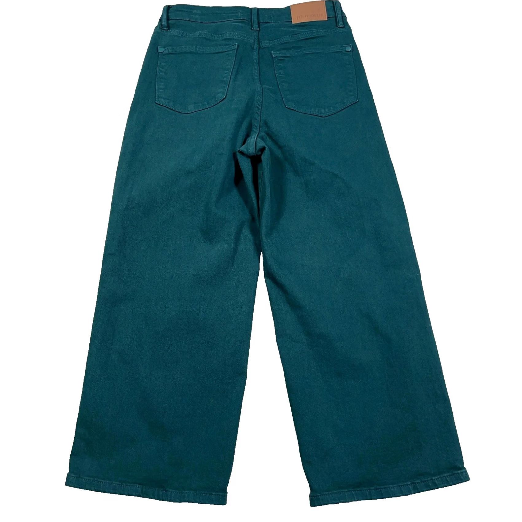 Vintage Judy Blue Jeans Women 28 Green Wide-Leg Denim 5-Pocket High Rise Stretch Comfortable Modern Classic Shoes Size 28" / US 6 / IT 42 - 2 Thumbnail