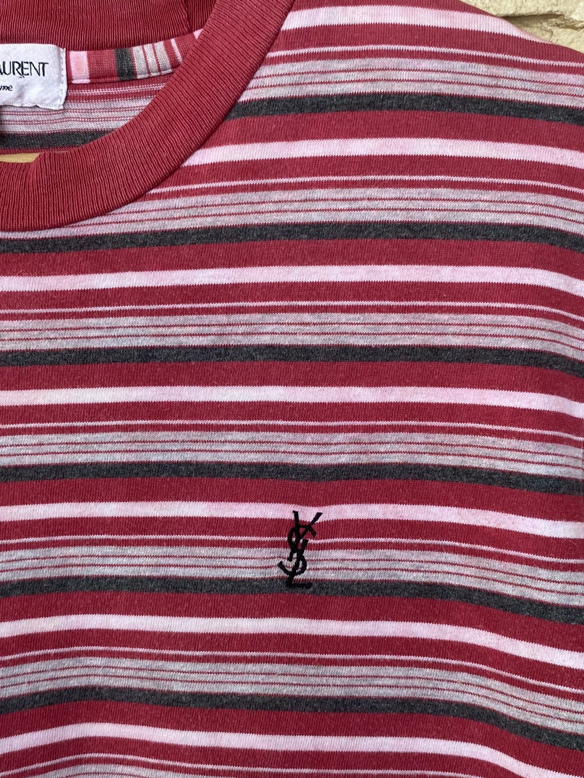 Vintage Vintage Yves Saint Laurent Pour Homme Stripe Tees Size US XS / EU 42 / 0 - 5 Thumbnail