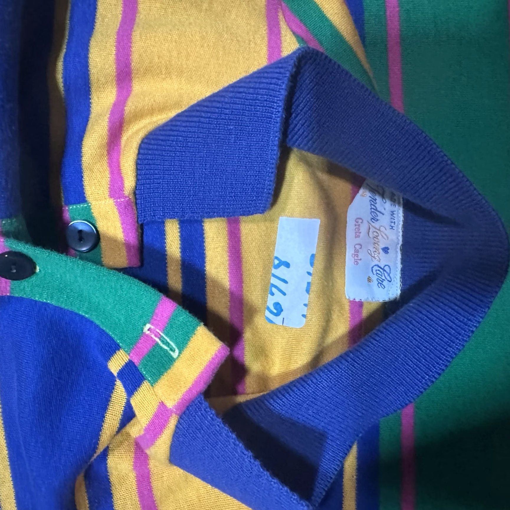 Vintage VINTAGE 80s Greta Cagle Tender Loving Care Polo Shirt Womens XL Striped Blue Cotton Blend Polyester Casual Short Sleeve Size XL / US 12-14 / IT 48-50 - 7 Thumbnail