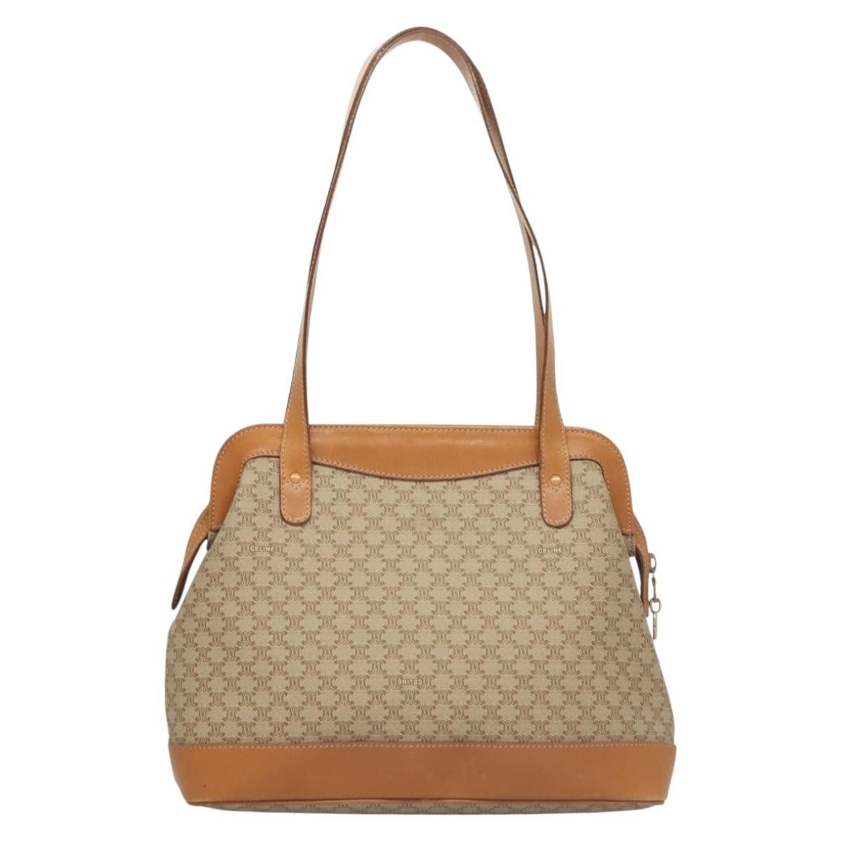 Celine CELINE Macadam Canvas Shoulder Bag Pvc Beige Gold Size ONE SIZE - 3 Thumbnail