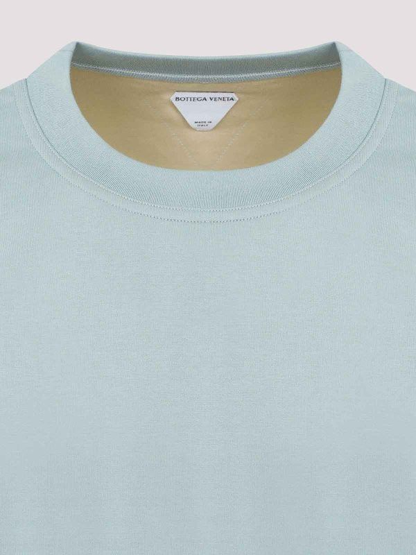 Bottega Veneta o1s1rm0326 Double Layer Light Cotton Jersey T-Shirt in Blue Size US XS / EU 42 / 0 - 3 Thumbnail