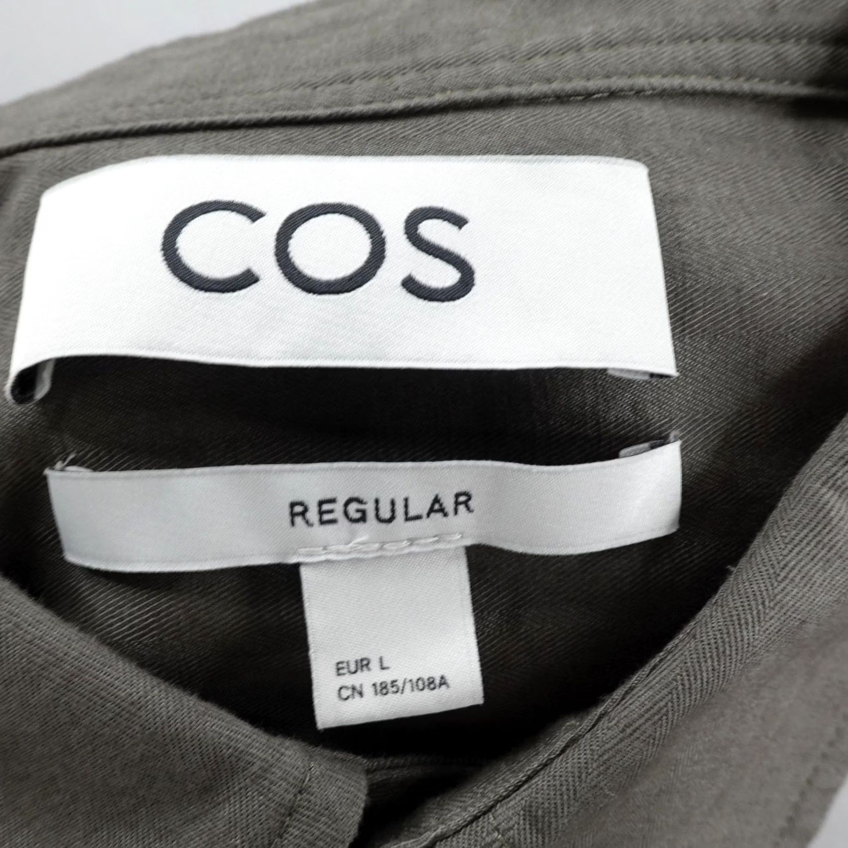 Cos COS Shirt Mens Large Green Pocket Detail Cotton Heavyweight Overshirt Button Up Size US L / EU 52-54 / 3 - 7 Thumbnail