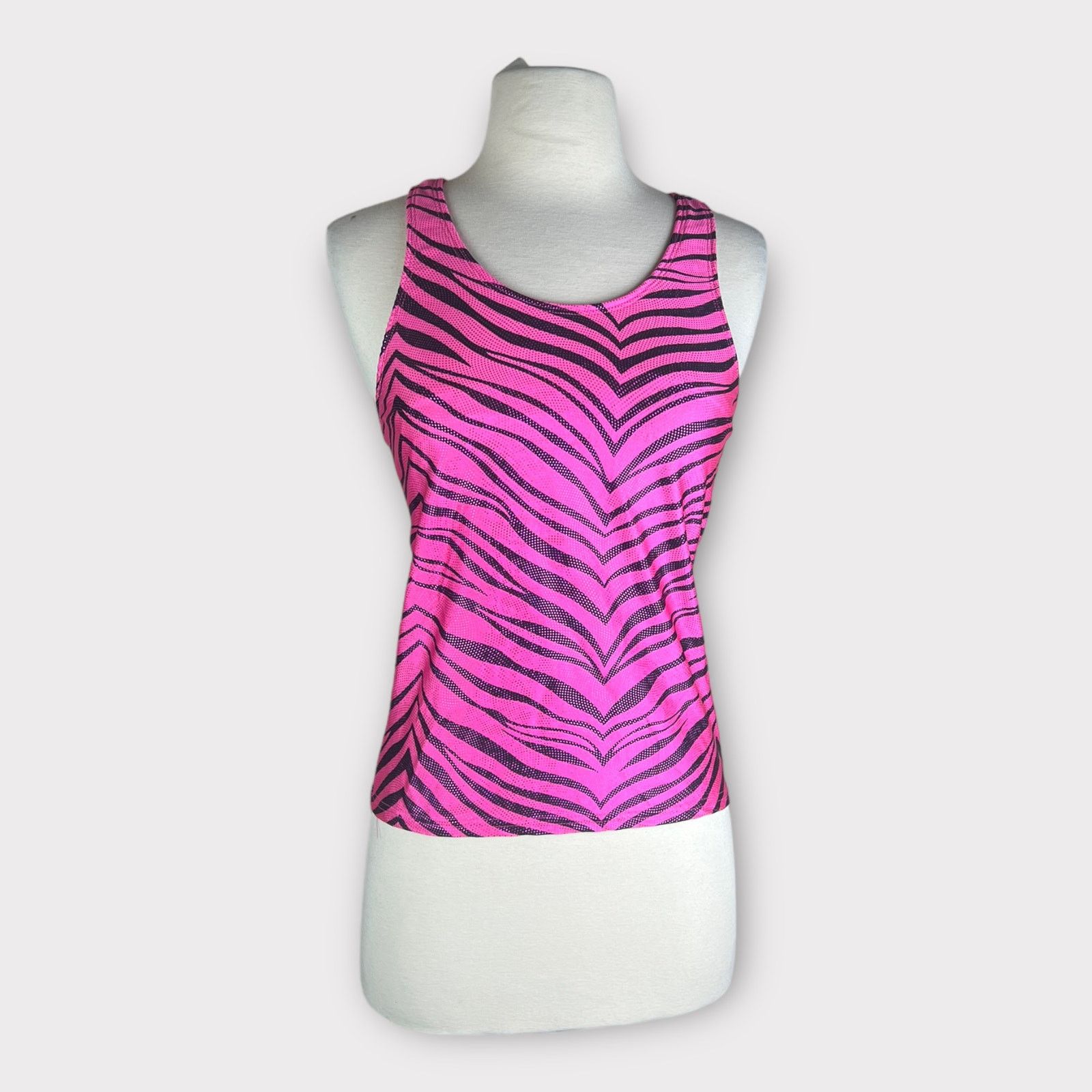 Vintage Pizzazz Performance Wear Animal Print Racer Back Top Size L / US 10 / IT 46 - 3 Thumbnail