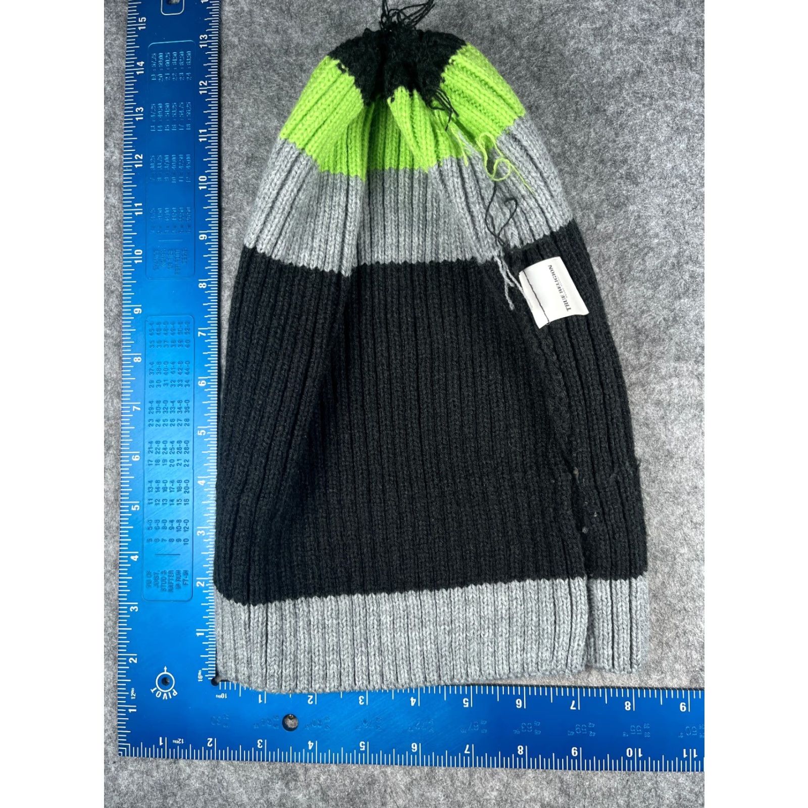 True Religion True Religion Beanie Toque One Size Adult Black Knit Striped Acrylic Hat Beanie Mens Womens Unisex Accessories Size ONE SIZE - 6 Thumbnail