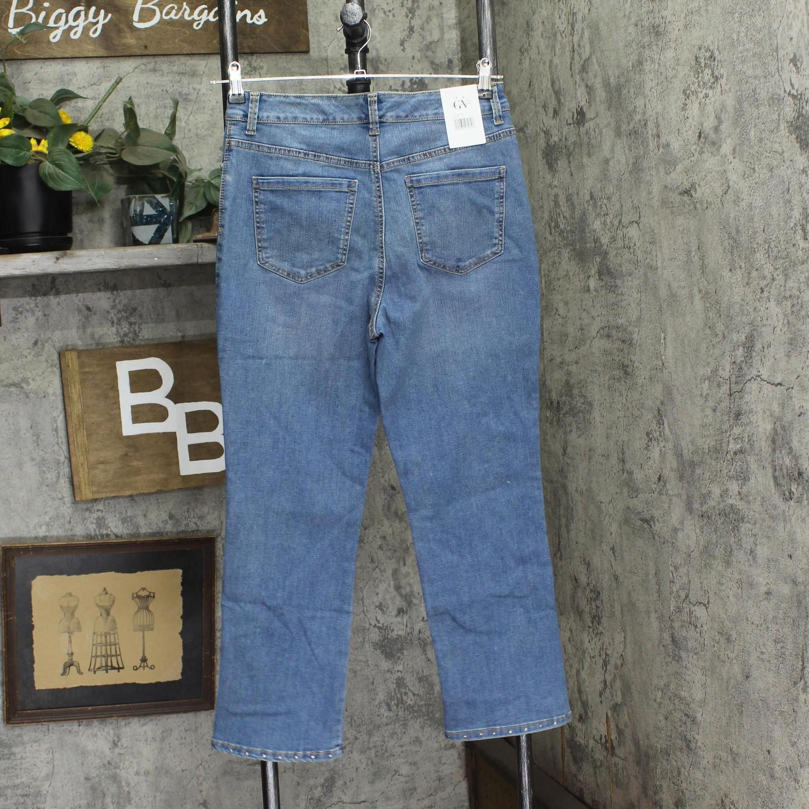 Designer Nwt Gloria Vanderbilt Crop Jeans Banaba Blue Hem Stones 8 Size 30" / US 8 / IT 44 - 2 Thumbnail