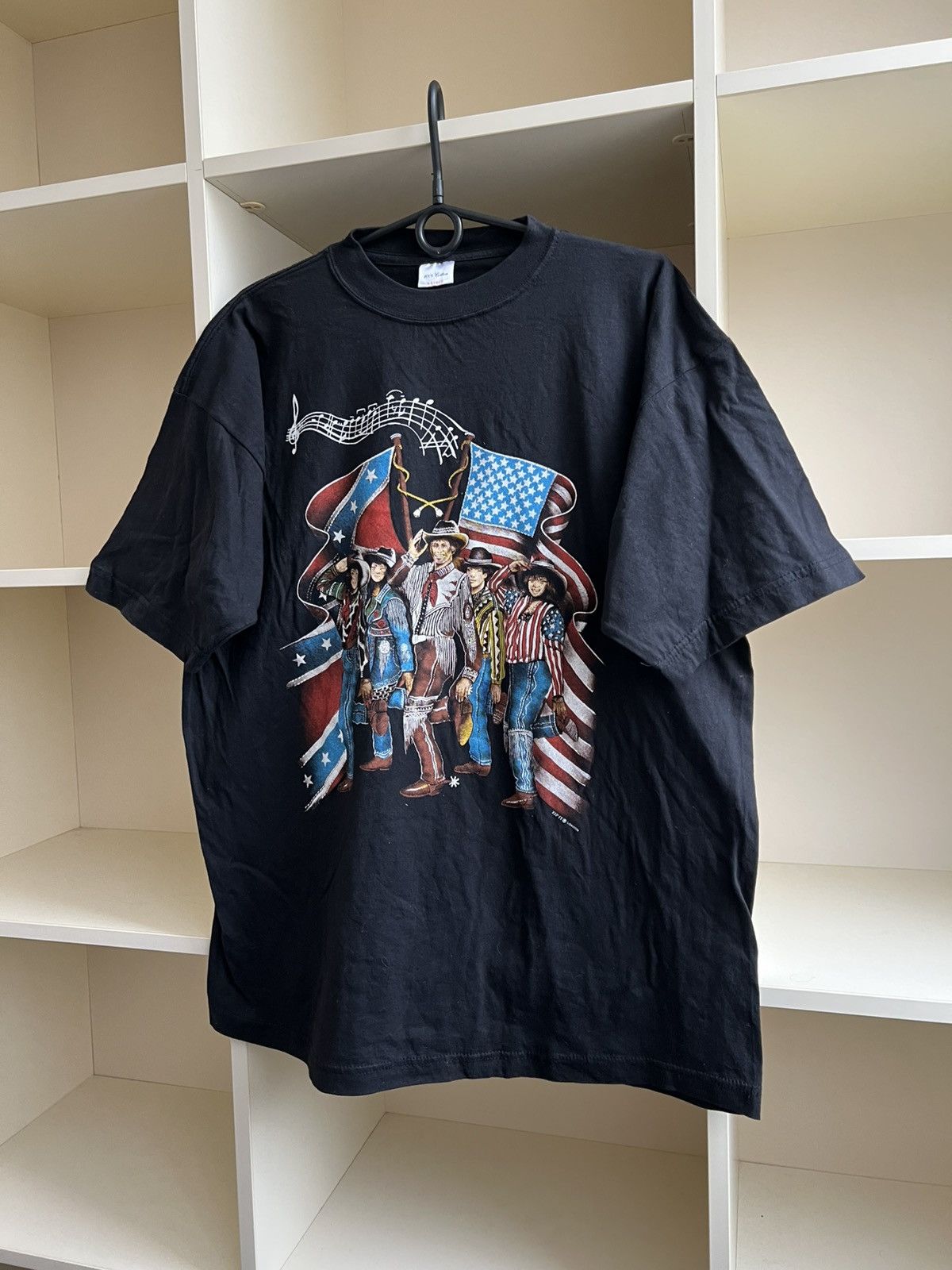 Vintage Vintage 90s Cowboy Rodeo T-Shirt Black American Flag Graphic Size US XL / EU 56 / 4 - 3 Thumbnail