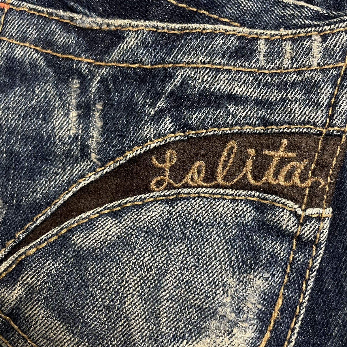 If Six Was Nine × Japanese Brand × Le Grande Bleu (L.G.B.) 🇯🇵 LOLITA RUSTY SUPER FLARE DENIM PANTS Size 30" / US 8 / IT 44 - 16 Thumbnail