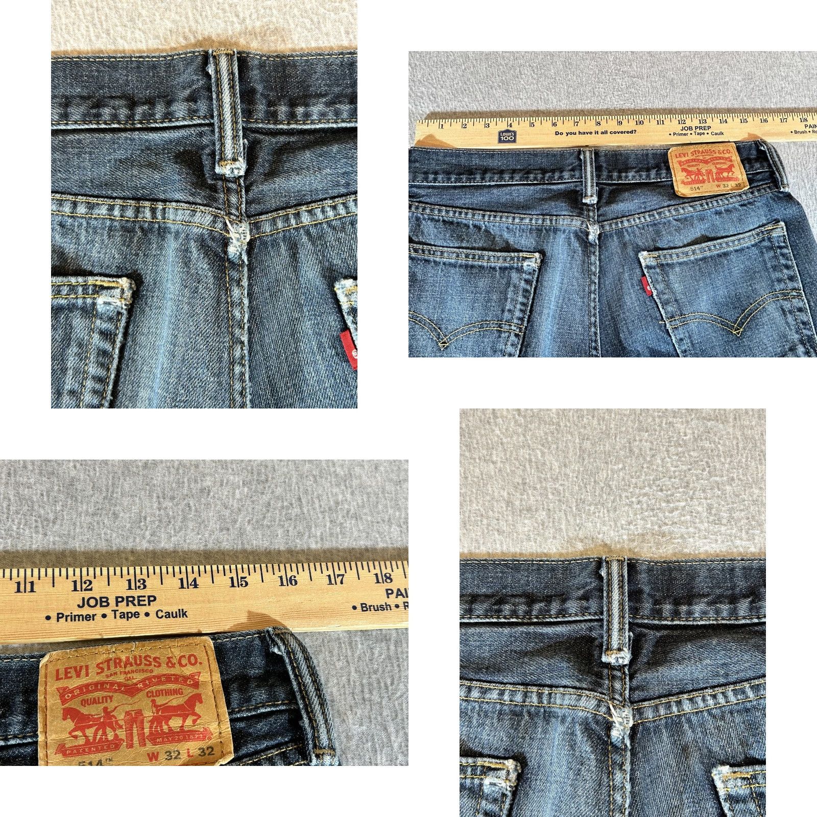 Levi's Levi's 514 Jeans Mens 32x32 Straight Regular Fit Medium Wash Blue Denim Distressed Pockets Regular Mens 32 Blue Size US 32 / EU 48 - 9 Thumbnail