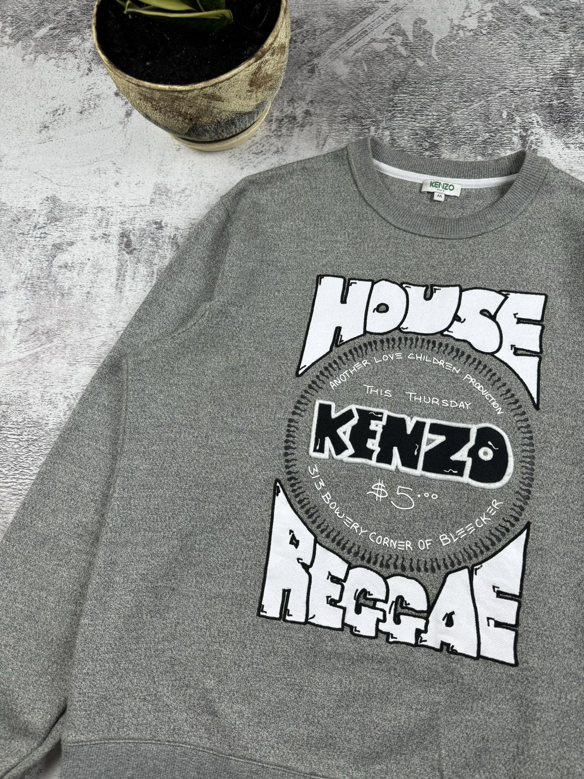 Kenzo Kenzo Paris Grey Melange Knit House Of Reggae Sweatshirt Size US M / EU 48-50 / 2 - 6 Thumbnail