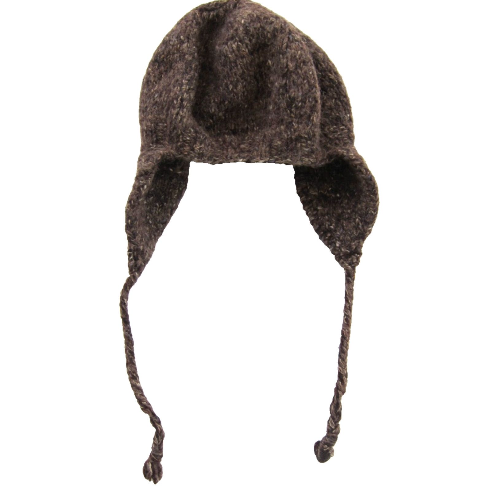 Vintage Lucy Barlow Beanie Hat Unisex Adults One Size Wool Brown Ear Flap Knit 100% Made In England Vintage Winter Fall 90s Size ONE SIZE - 3 Thumbnail