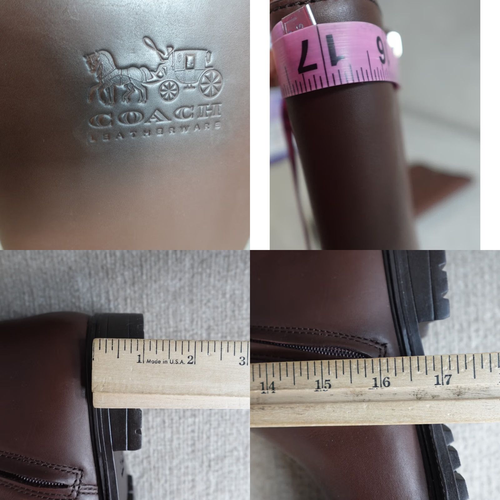 Coach VINTAGE Coach Boots Womens 10B Brown Side Zip Fynn NEW Womens Boots Riding Boot Leather Upper Leather Lining US 10 UK 8 Womens Mens Girls Size US 8 / IT 38 - 8 Thumbnail