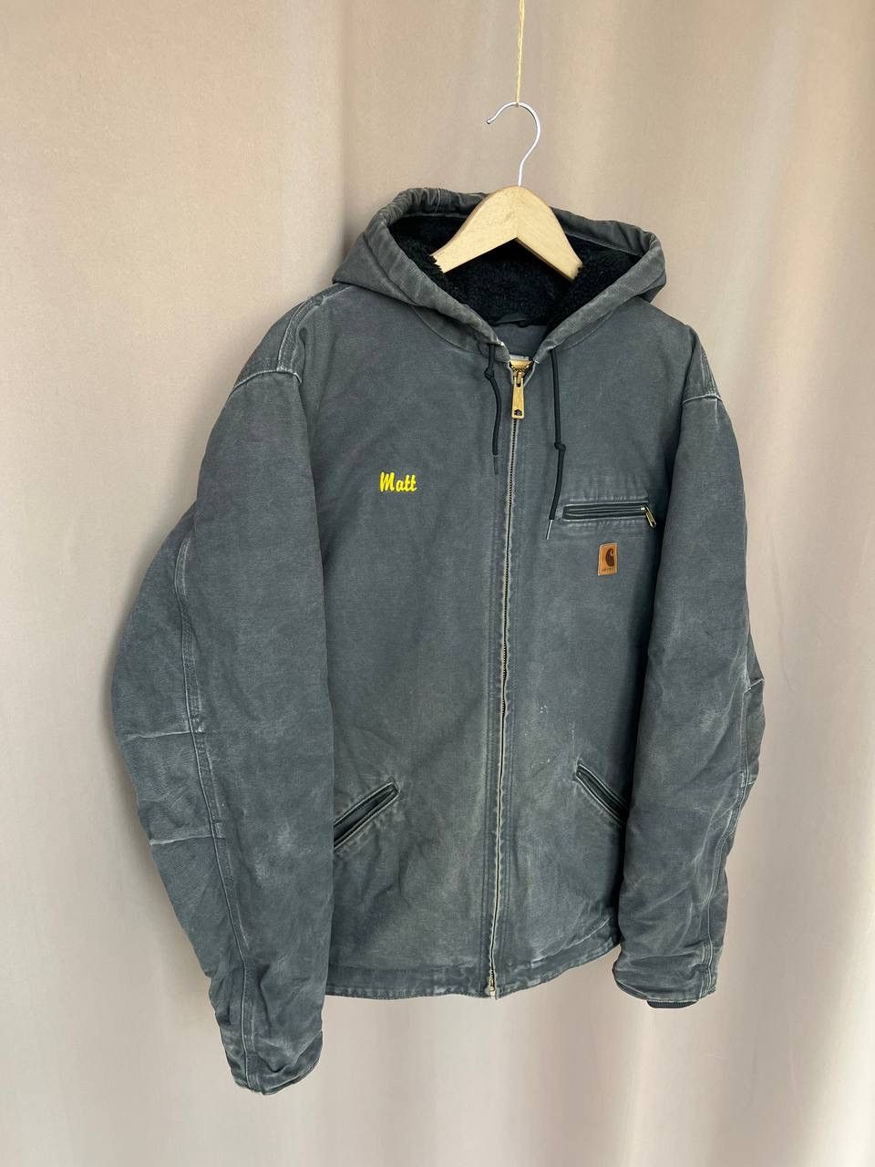 Carhartt Carhartt Detroit Jacket Men Size L Vintage Grey Sherpa Lined Size US L / EU 52-54 / 3 - 5 Thumbnail