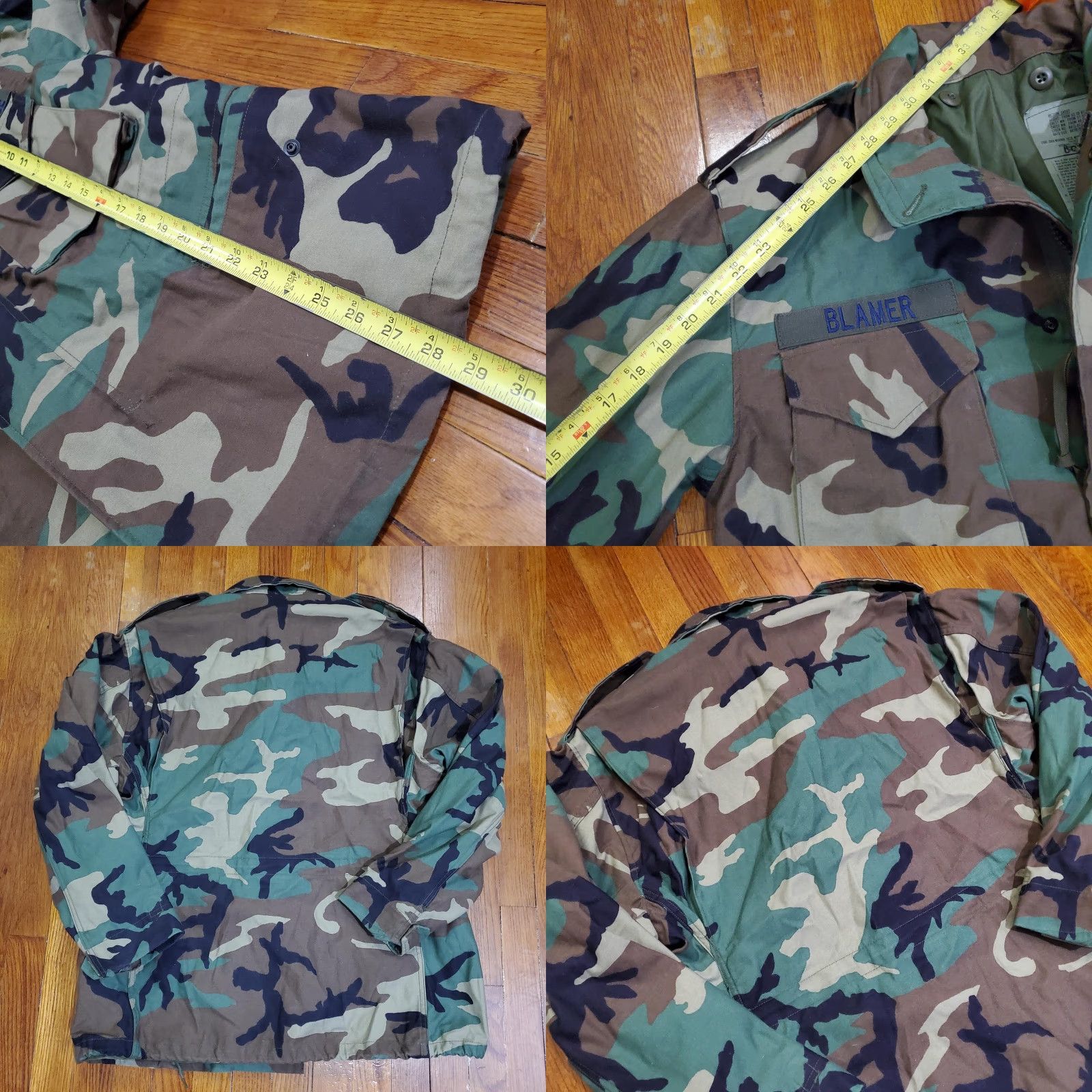 Vintage VINTAGE M65 Field Jacket Us Air Force Mens Medium Short Woodland Camo Coat 90s Military Zip Size US 31 - 8 Thumbnail