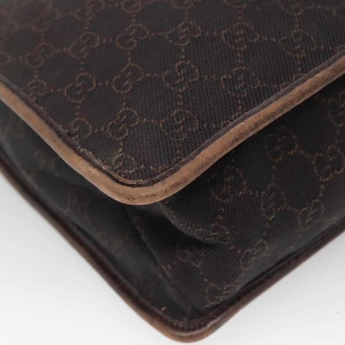 Gucci GUCCI GG Canvas Shoulder Bag Dark Brown Size ONE SIZE - 12 Thumbnail