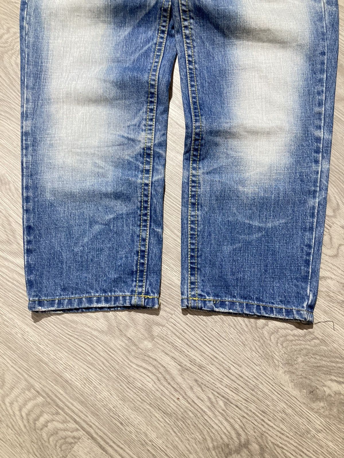 If Six Was Nine 2000s Lolita Y2k Studded Faded 3/4 Jeans Pants Lgb Punk Size US 32 / EU 48 - 17 Thumbnail