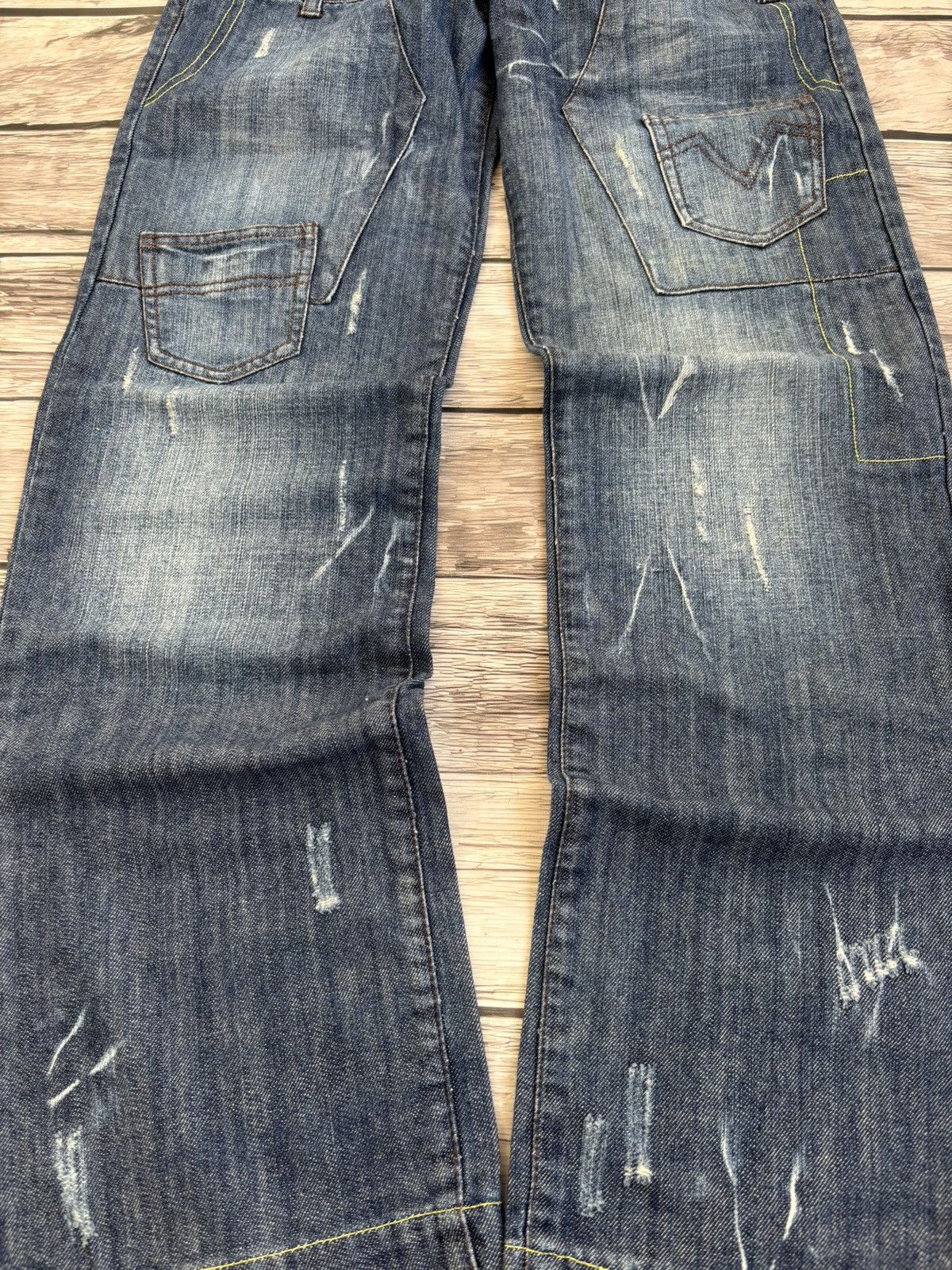 Hysteric Glamour × Vintage Crazy Distressed Balenciaga Chrome Hearts Style Dirty Jeans Size US 32 / EU 48 - 3 Thumbnail
