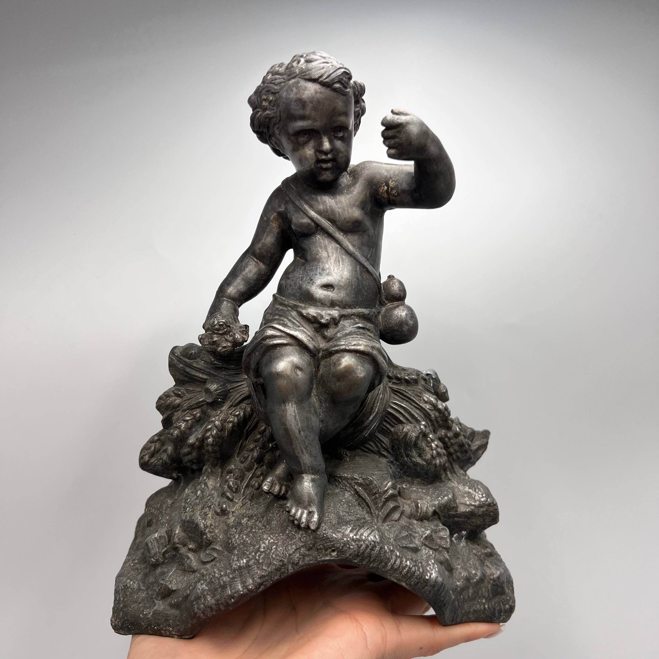 Vintage Cherub Putti Pocket Watch Stand Heavy Antique Style