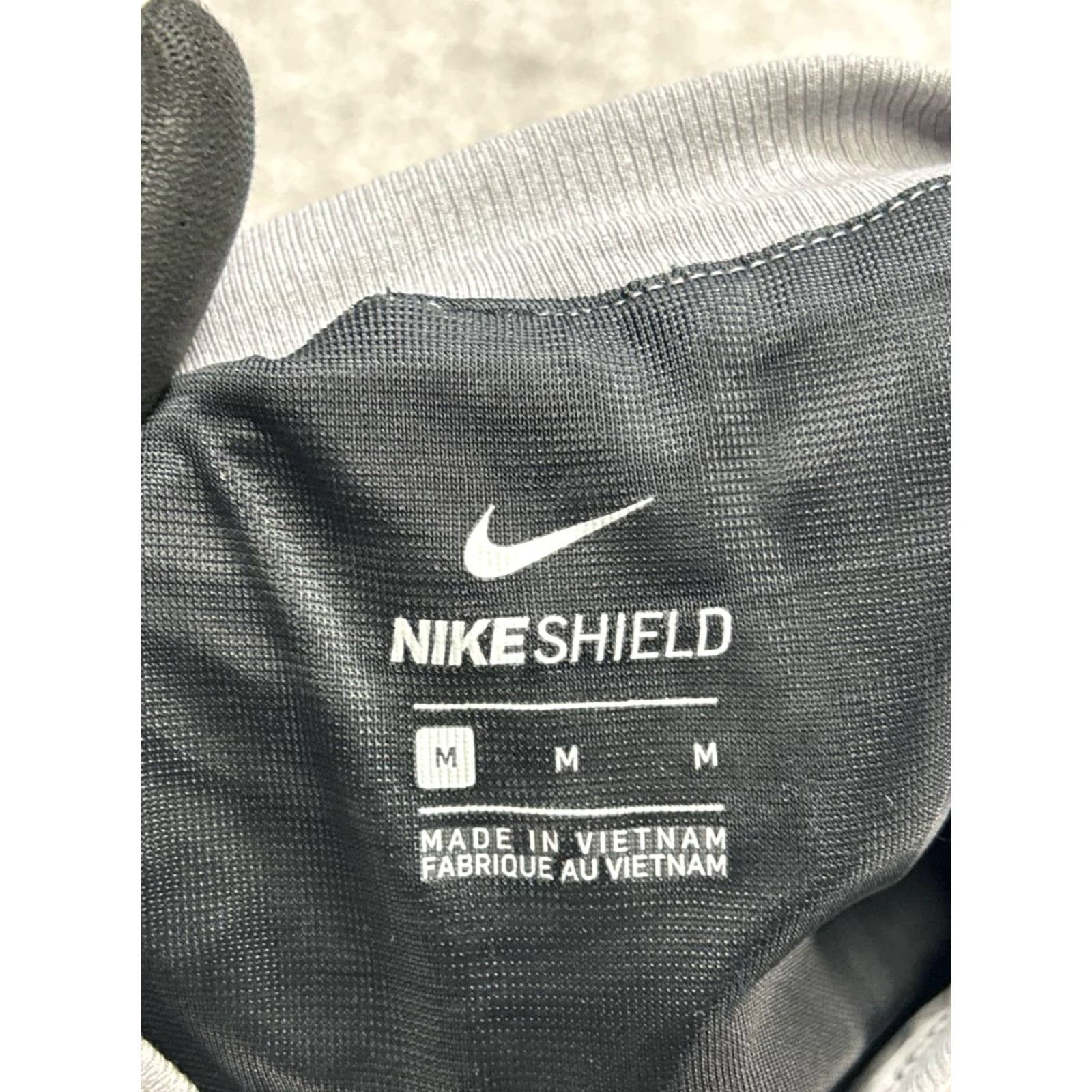 Nike Nike Shield Bomber Jacket Womens Medium Gray Swoosh Logo Ruched Sleeve Full Zip Size M / US 6-8 / IT 42-44 - 3 Thumbnail