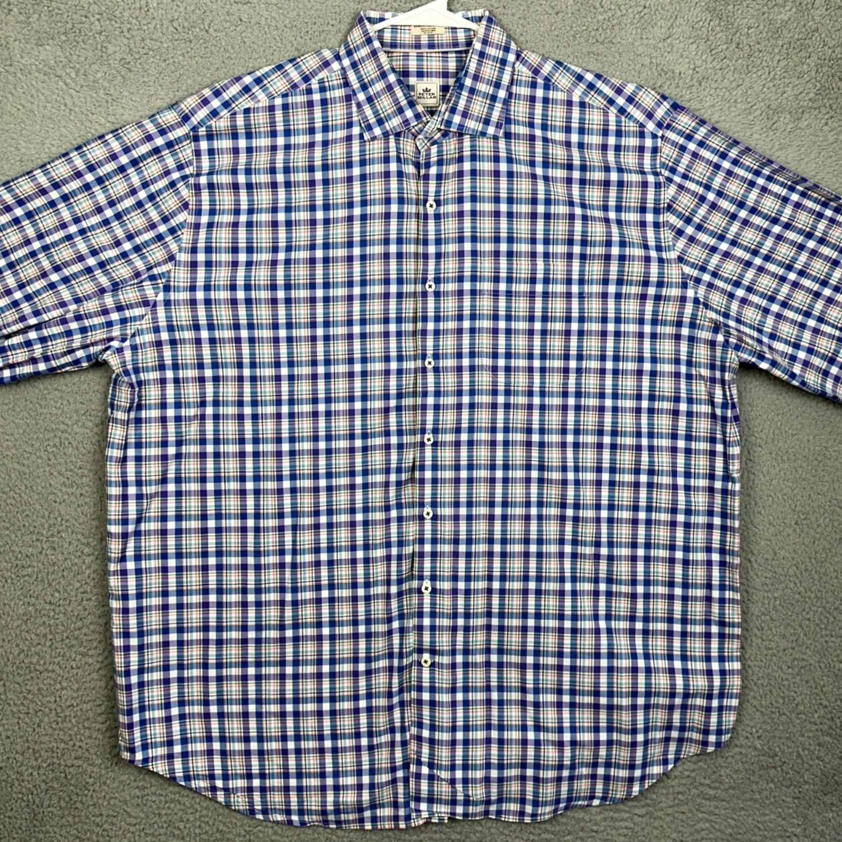 Peter Millar Peter Millar Shirt Mens 2XL Multicolor Plaid Button Up Long Sleeve Chest Pocket Casual EUC Size US XXL / EU 58 / 5 - 3 Thumbnail