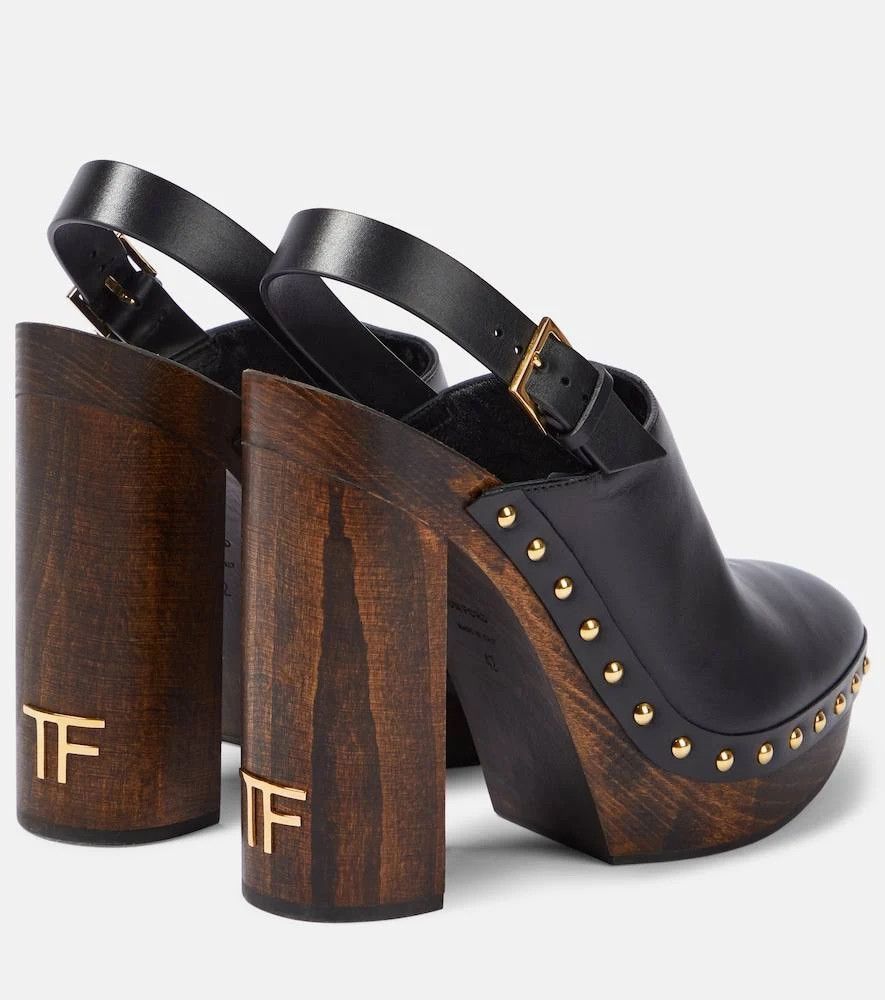 Tom Ford o1loc1c0924 W3108 Leather Clogs in Black Size US 8 / IT 38 - 6 Thumbnail